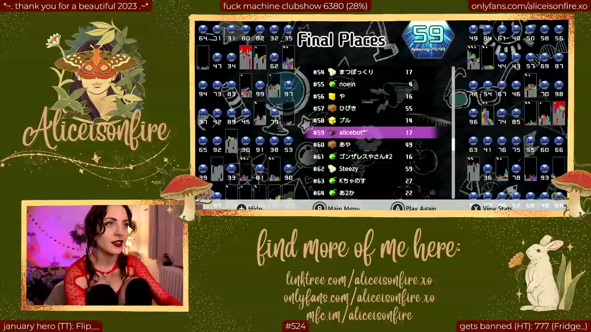 Gallery image thumbnail from aliceisonfire's myfreecams stream on, 01/06/2024, 09:49 image 9 of 20
