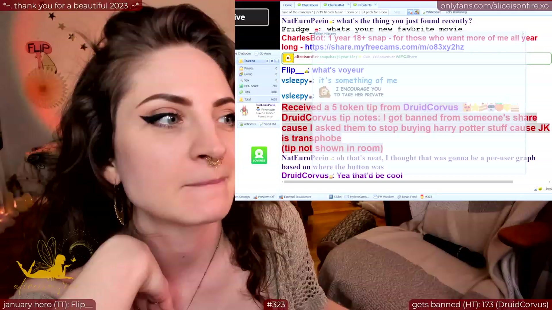 Gallery image thumbnail from aliceisonfire's myfreecams stream on, 01/09/2024, 10:23 image 2 of 20