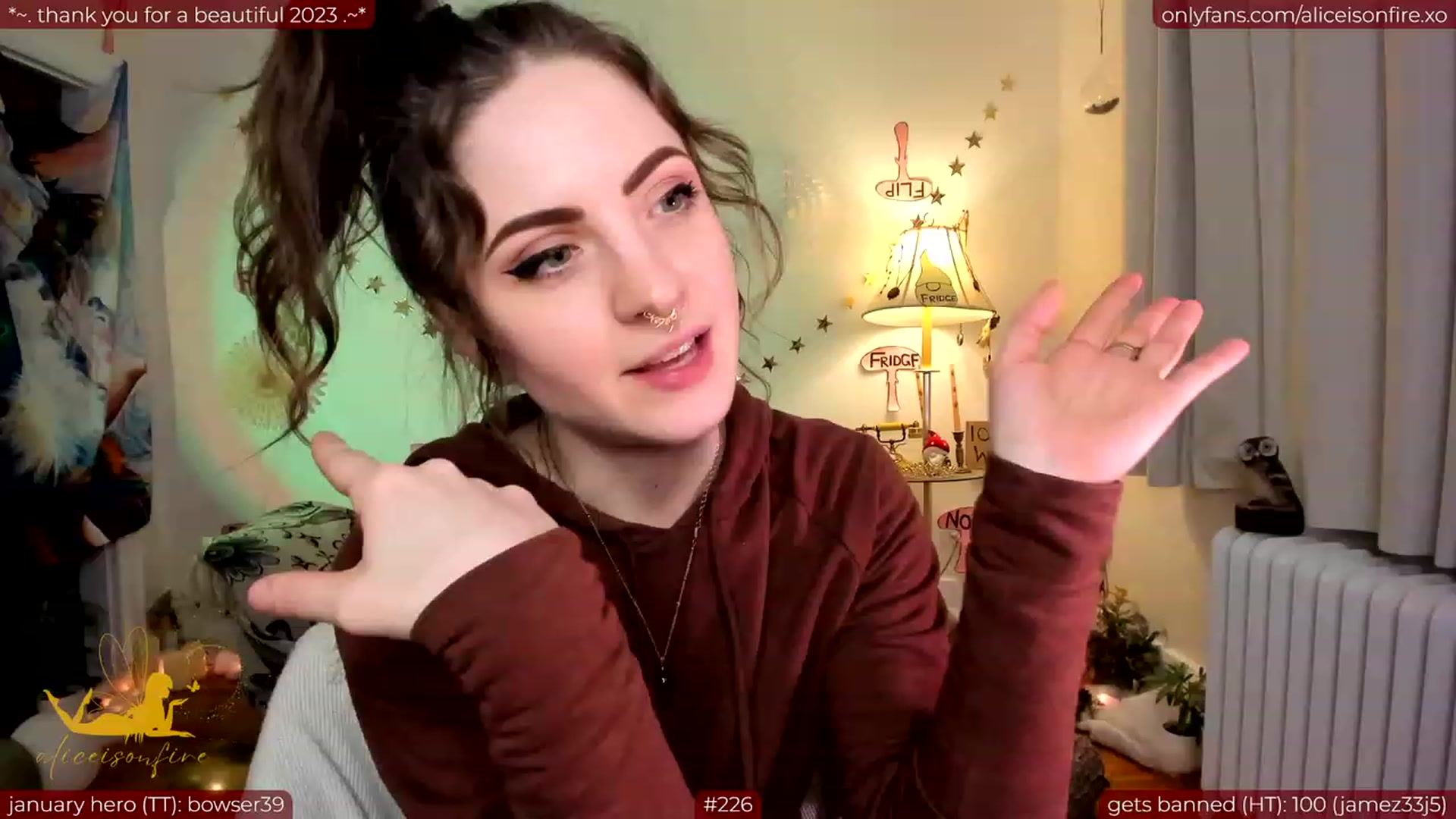 Gallery image thumbnail from aliceisonfire's myfreecams stream on, 01/10/2024, 06:59 image 12 of 20