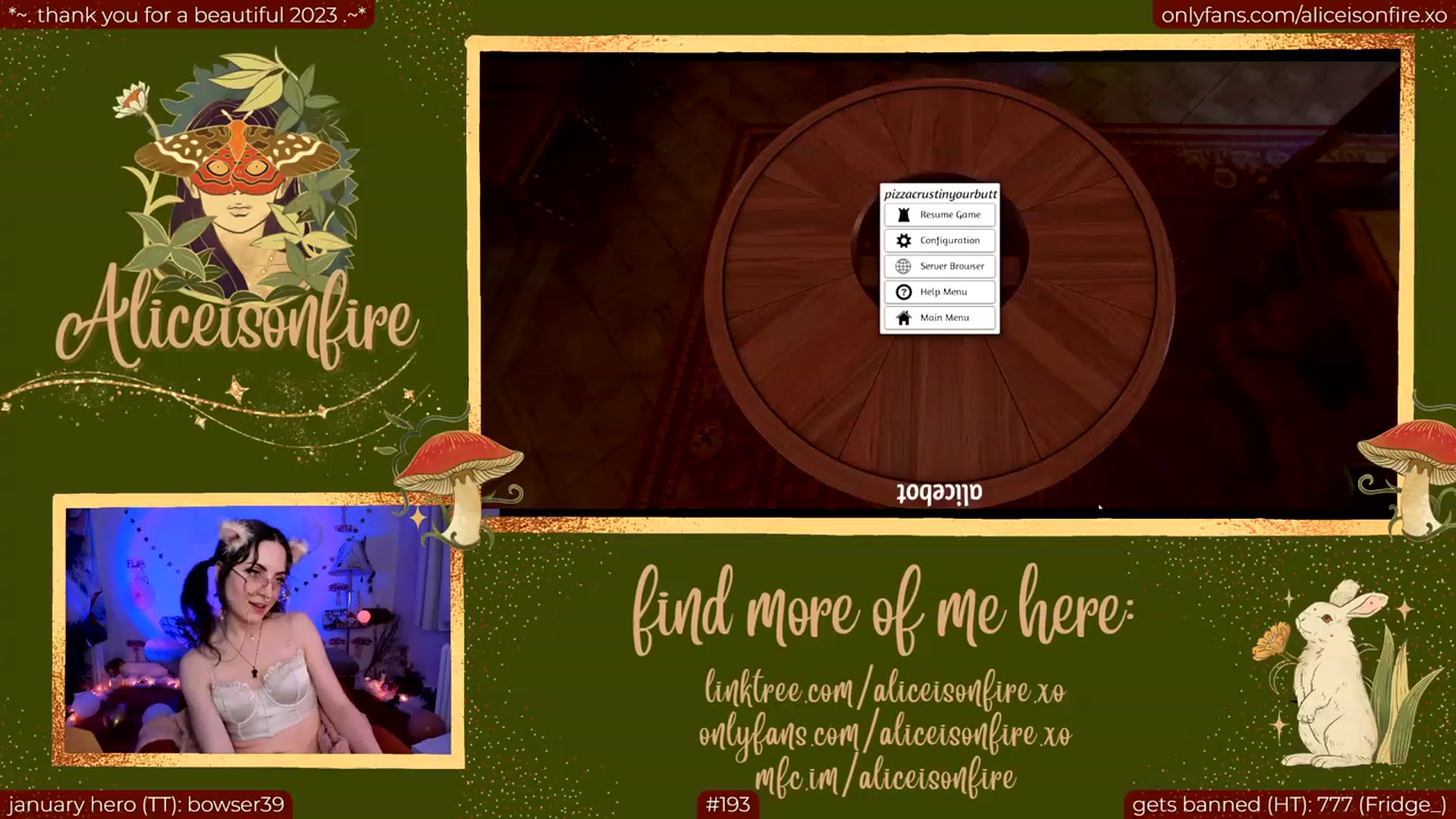 Gallery image thumbnail from aliceisonfire's myfreecams stream on, 01/13/2024, 10:23 image 1 of 20