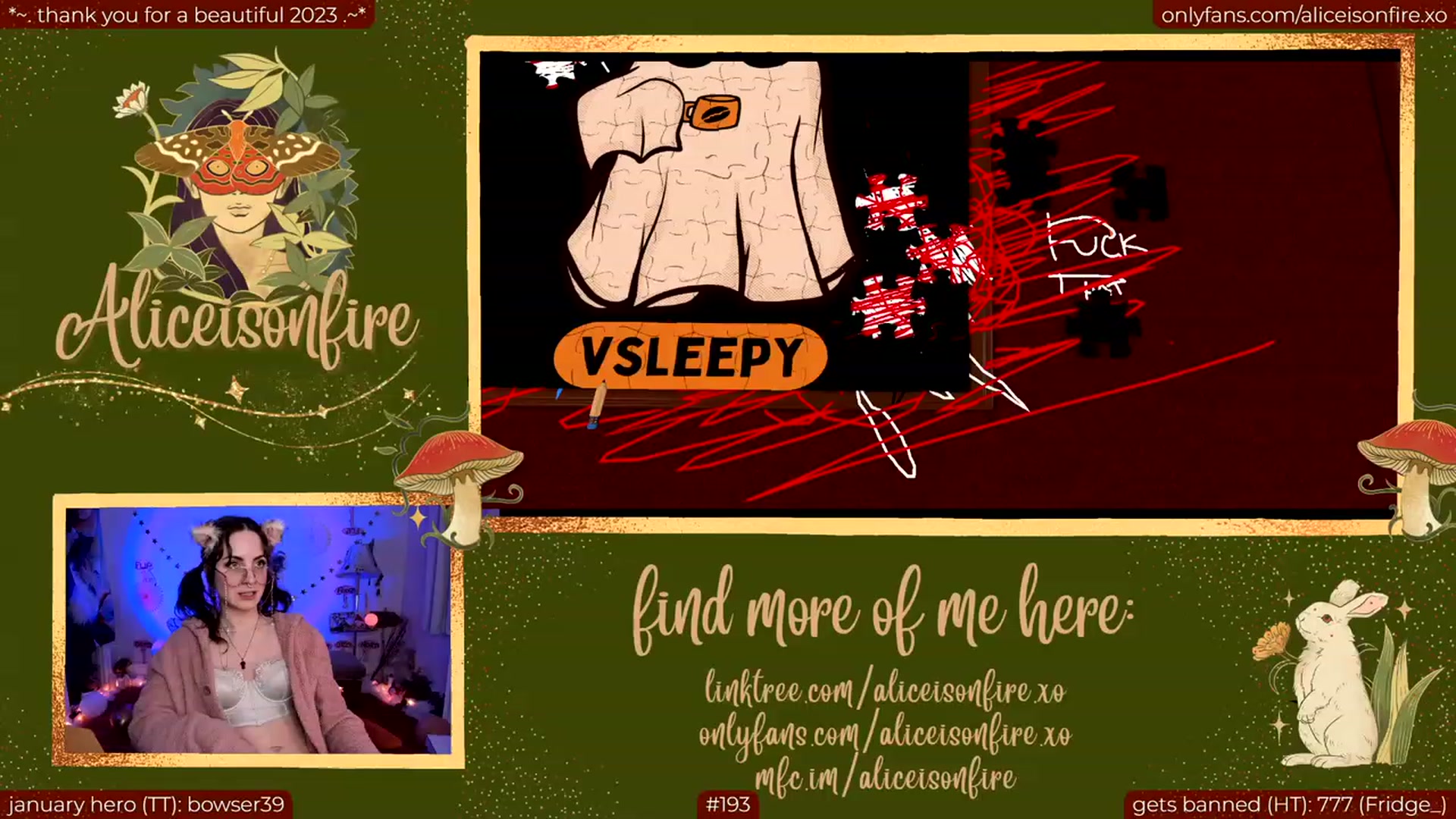 Gallery image thumbnail from aliceisonfire's myfreecams stream on, 01/13/2024, 10:23 image 13 of 20