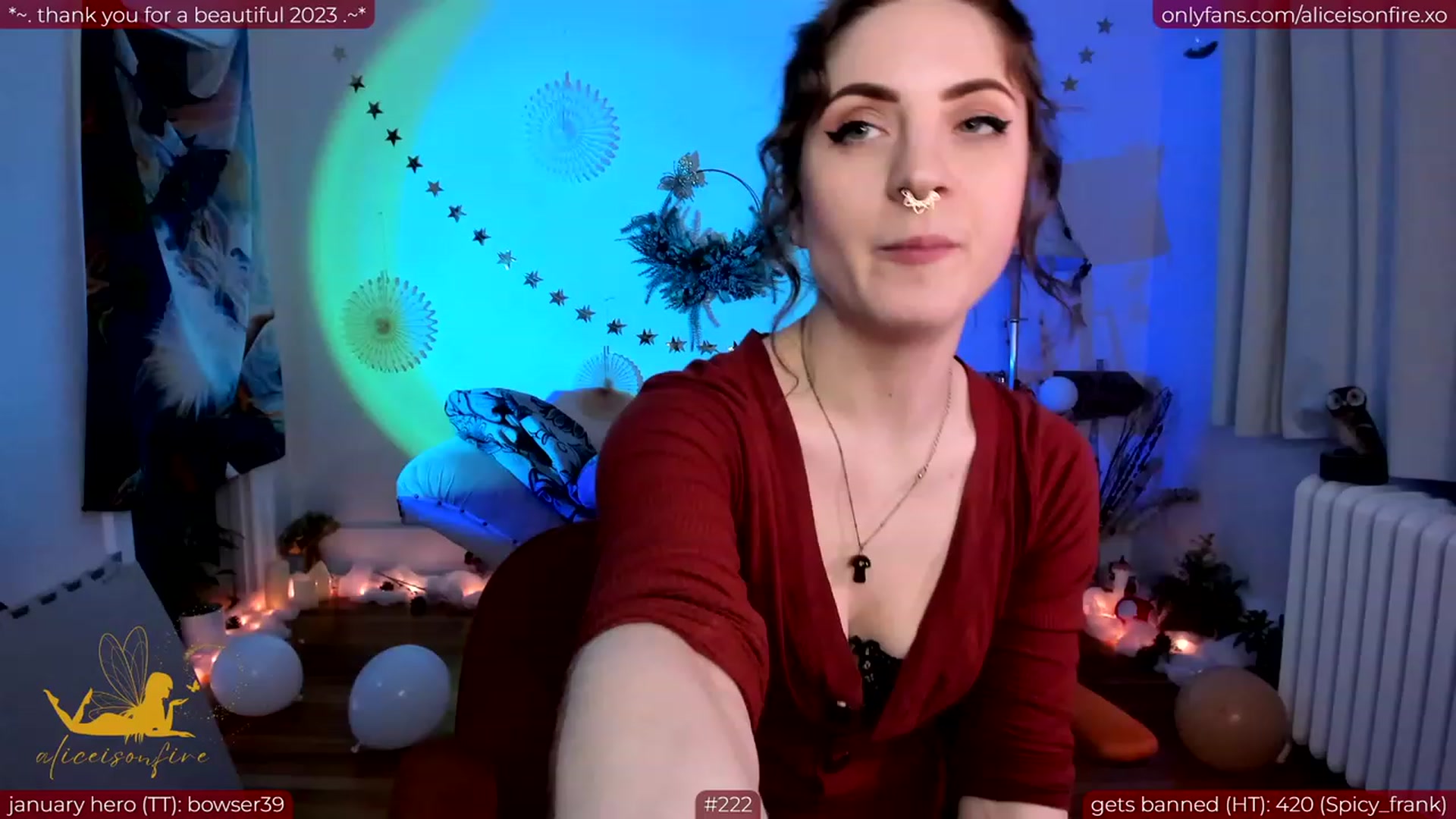 Gallery image thumbnail from aliceisonfire's myfreecams stream on, 01/15/2024, 09:10 image 9 of 20
