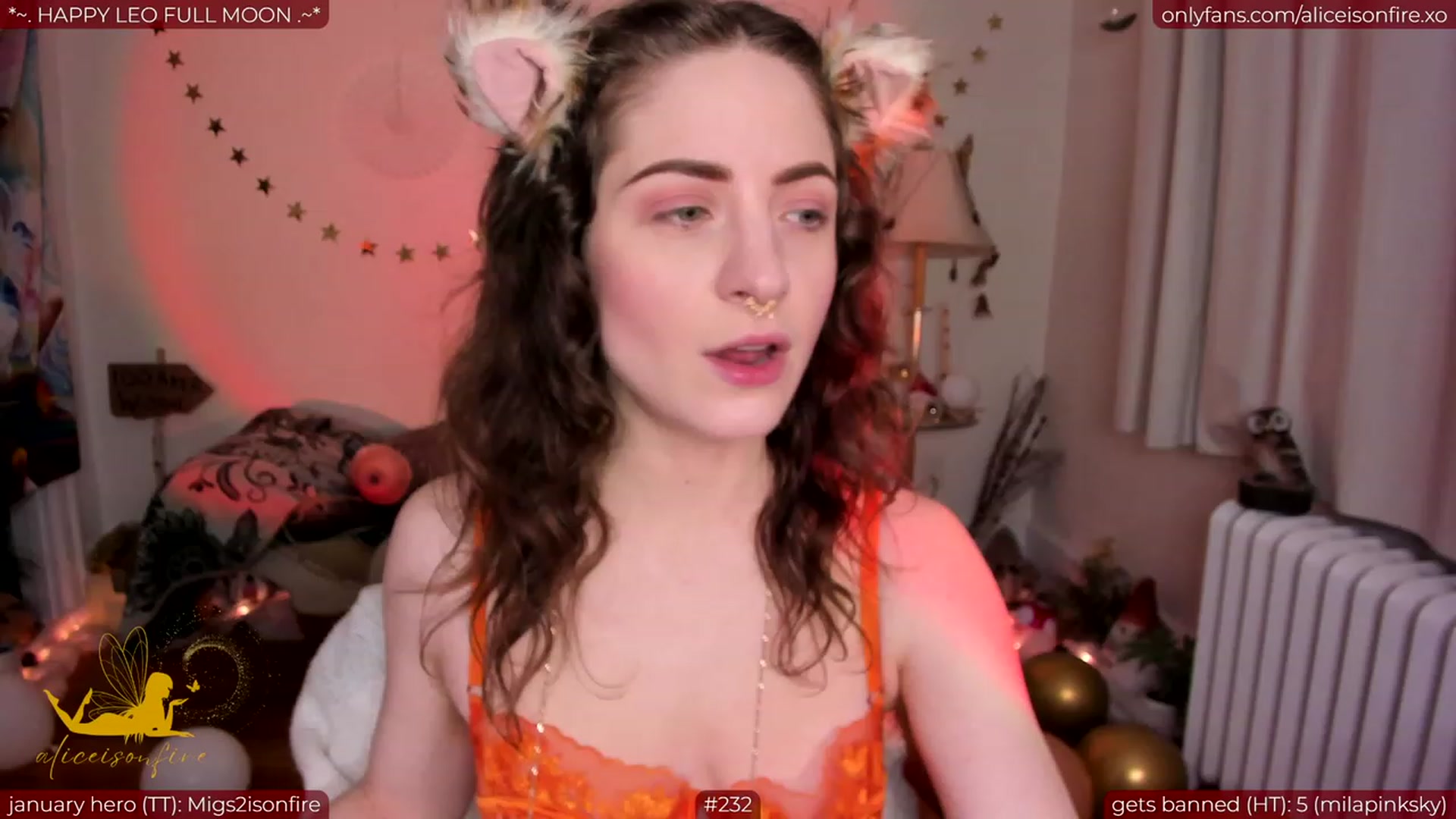 Gallery image thumbnail from aliceisonfire's myfreecams stream on, 01/26/2024, 04:47 image 10 of 20
