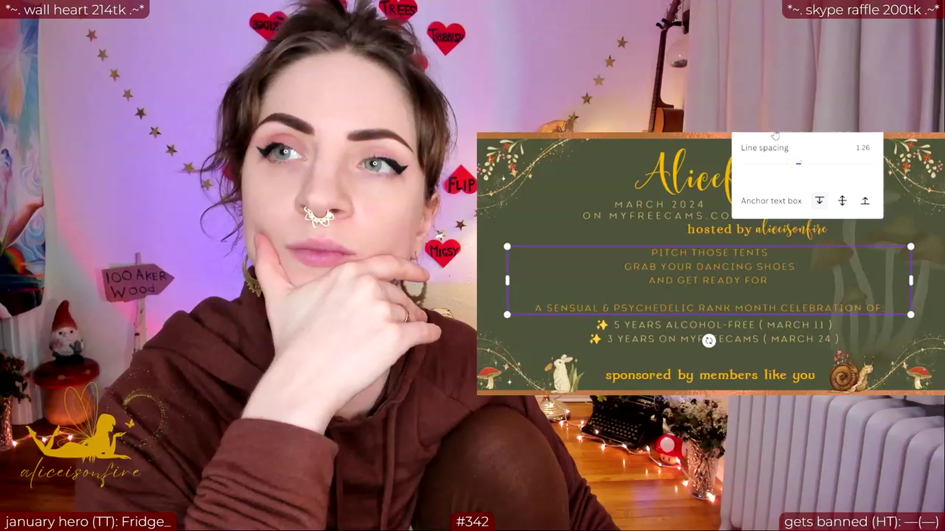 Gallery image thumbnail from aliceisonfire's myfreecams stream on, 02/26/2024, 09:05 image 2 of 20