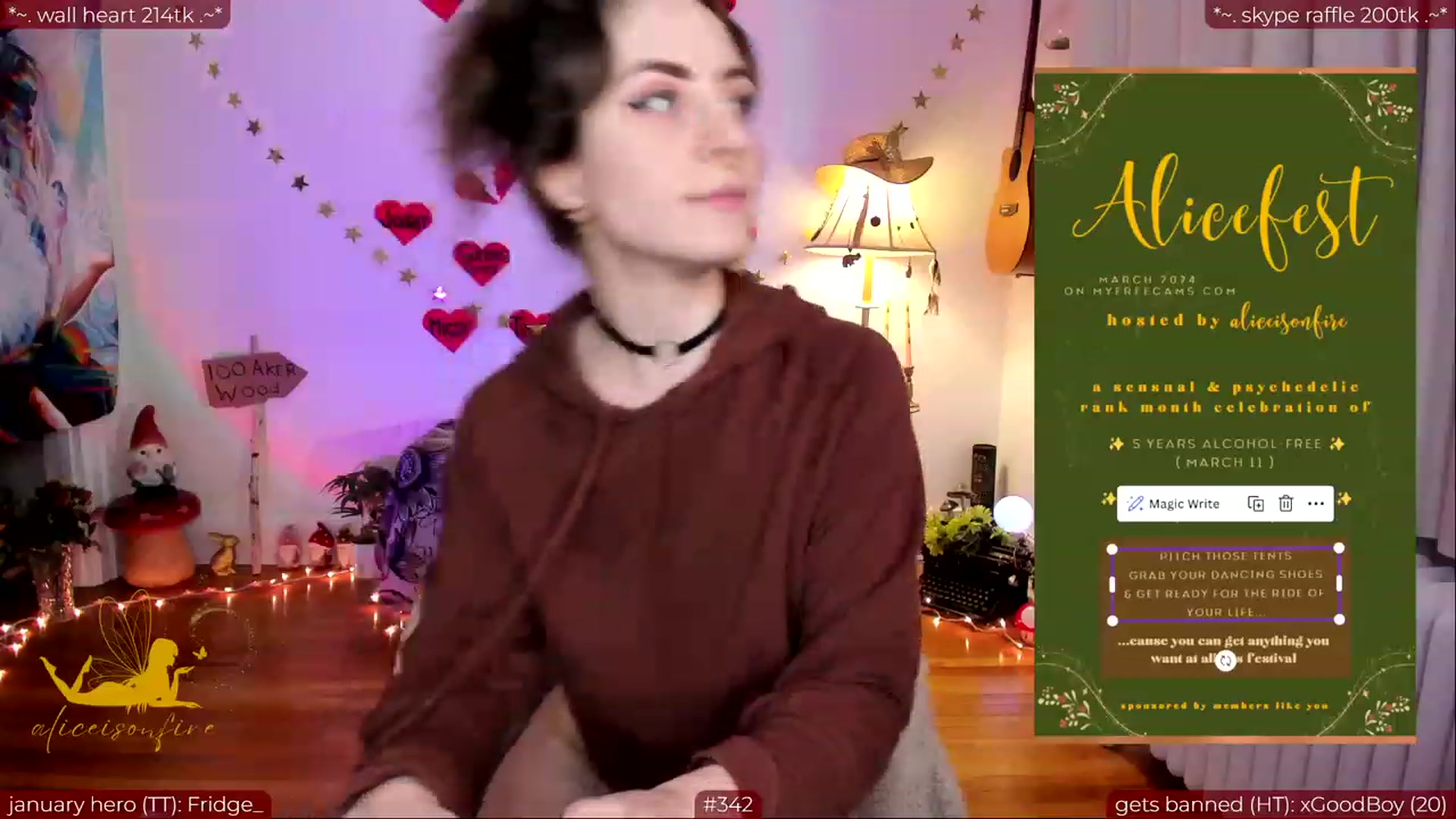 Gallery image thumbnail from aliceisonfire's myfreecams stream on, 02/26/2024, 09:05 image 19 of 20