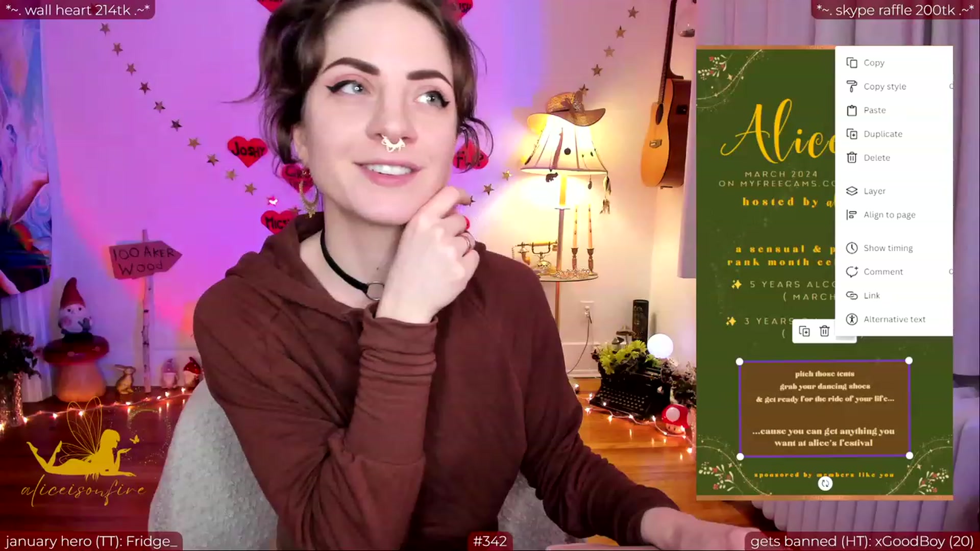 Gallery image thumbnail from aliceisonfire's myfreecams stream on, 02/26/2024, 09:05 image 20 of 20