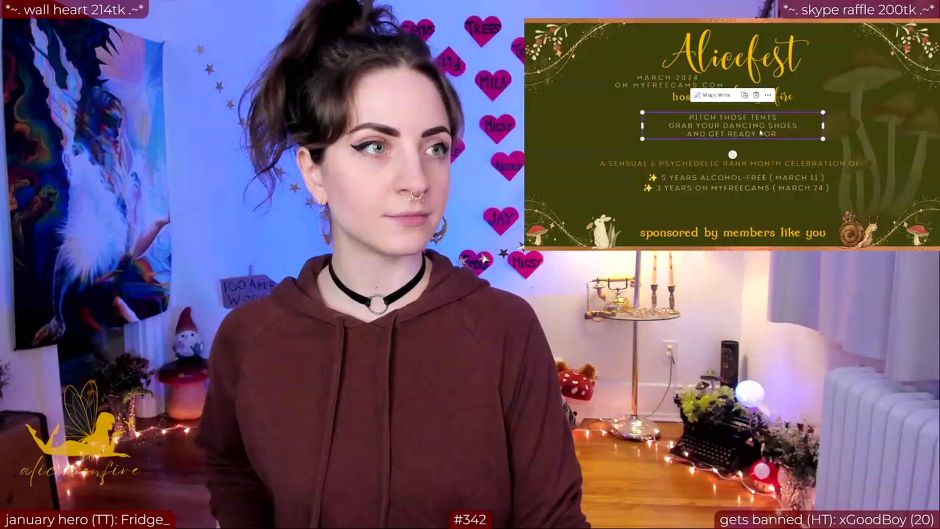 Gallery image thumbnail from aliceisonfire's myfreecams stream on, 02/26/2024, 09:05 image 4 of 20