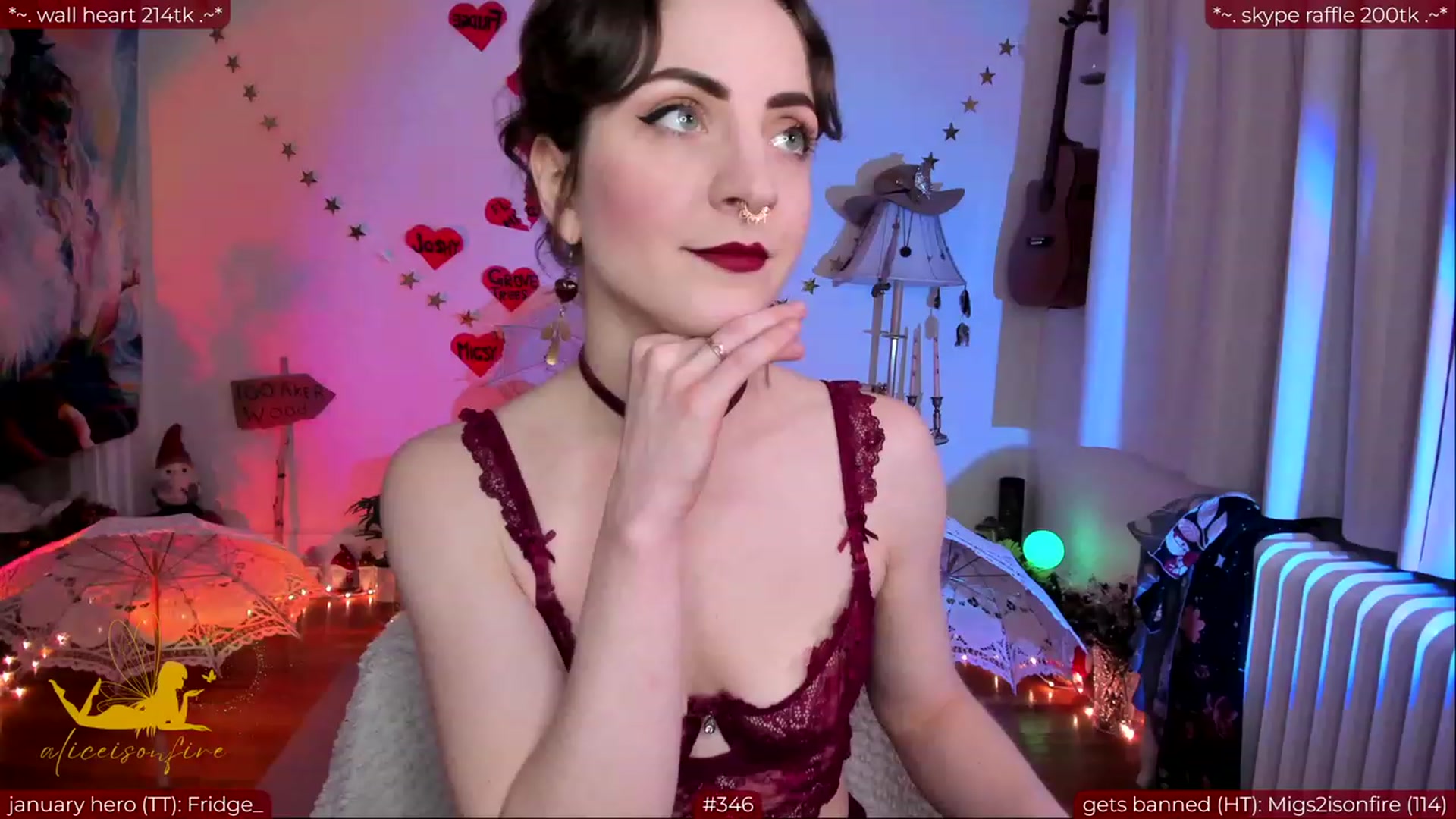 Gallery image thumbnail from aliceisonfire's myfreecams stream on, 02/28/2024, 05:42 image 6 of 20