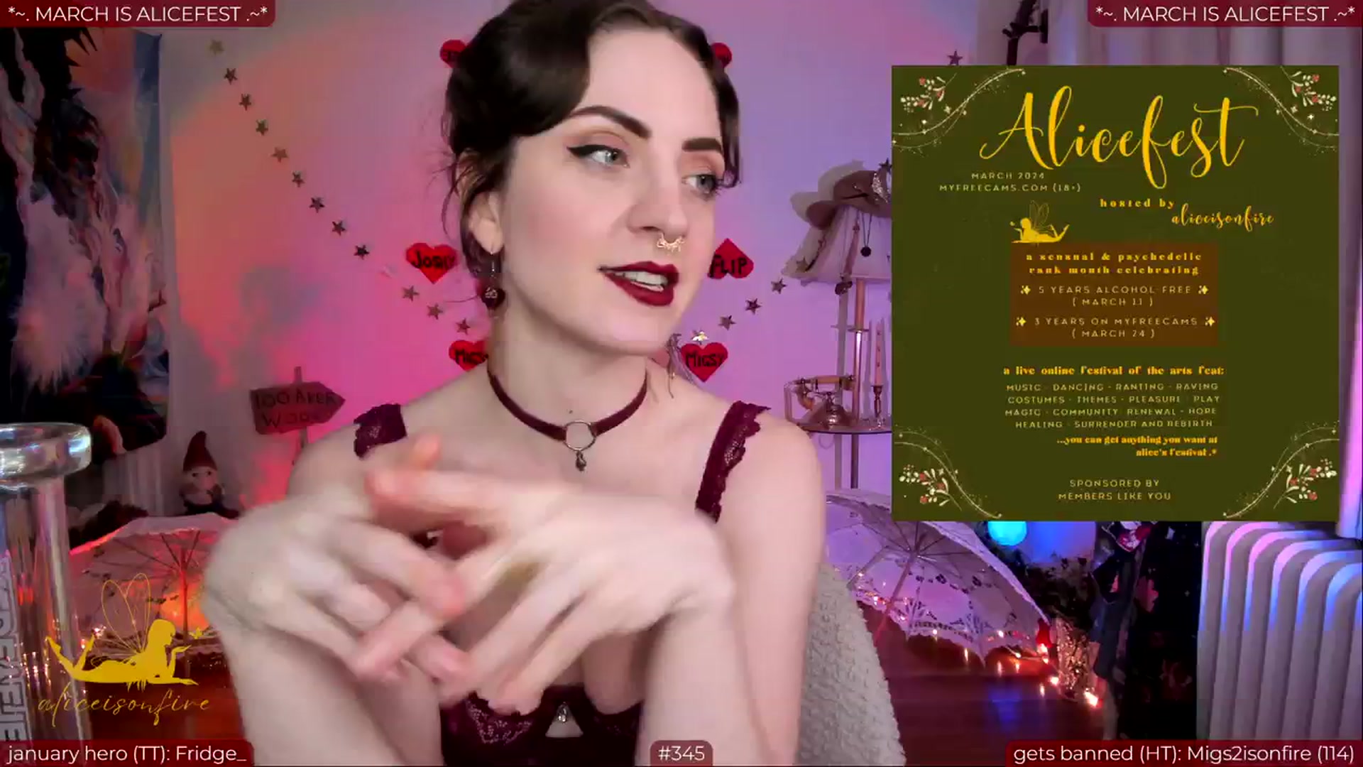 Gallery image thumbnail from aliceisonfire's myfreecams stream on, 02/28/2024, 09:14 image 14 of 20