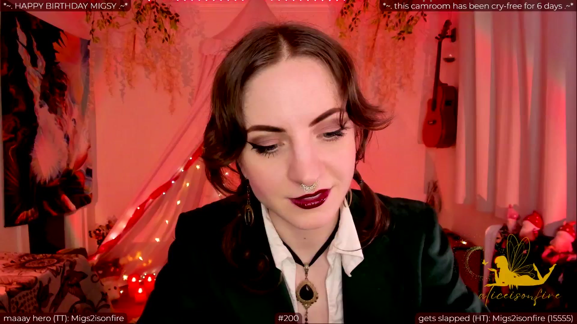 Gallery image thumbnail from aliceisonfire's myfreecams stream on, 05/23/2024, 04:14 image 18 of 20