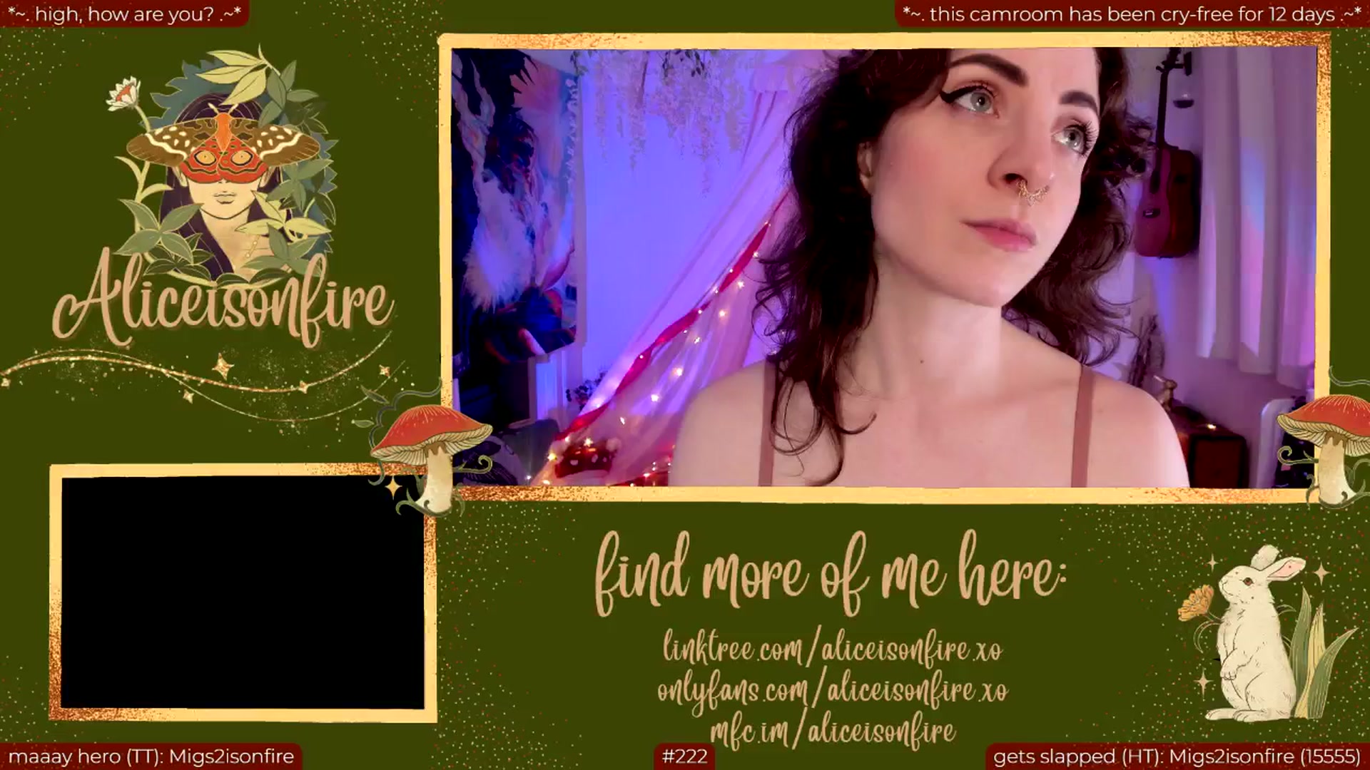 Gallery image thumbnail from aliceisonfire's myfreecams stream on, 05/29/2024, 06:56 image 11 of 20