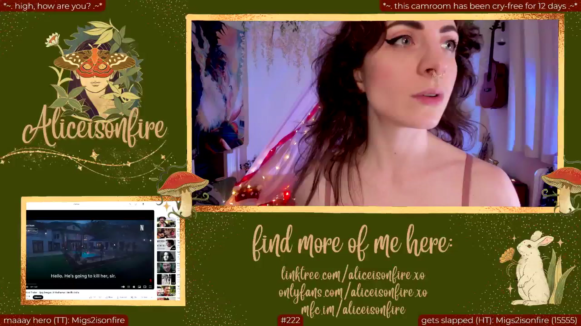 Gallery image thumbnail from aliceisonfire's myfreecams stream on, 05/29/2024, 06:56 image 12 of 20