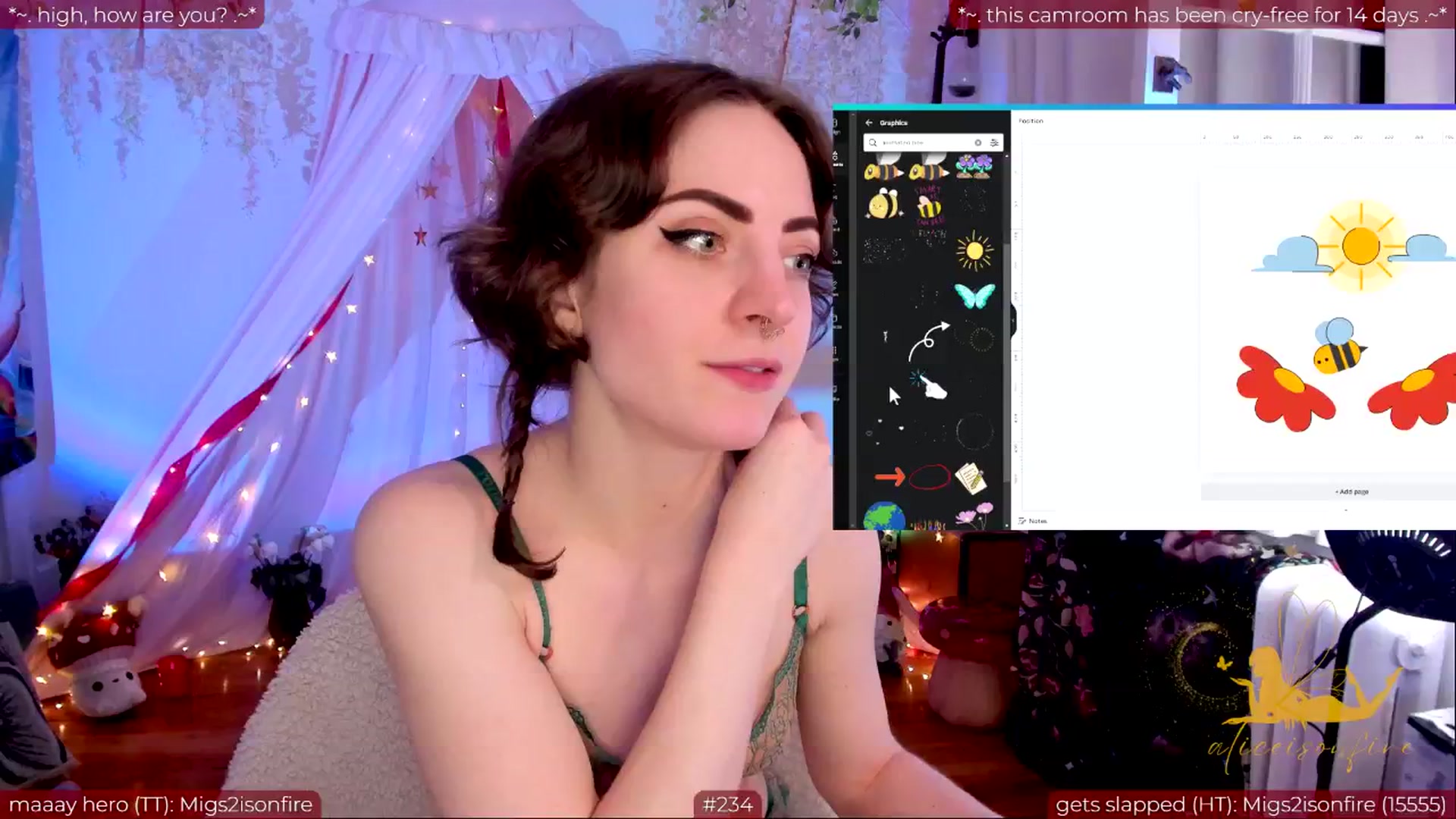 Gallery image thumbnail from aliceisonfire's myfreecams stream on, 05/31/2024, 05:59 image 15 of 20