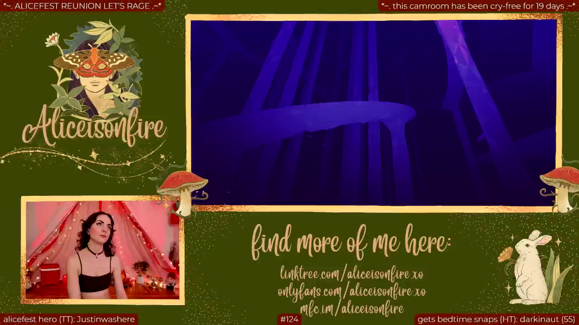Gallery image thumbnail from aliceisonfire's myfreecams stream on, 06/05/2024, 07:16 image 13 of 20