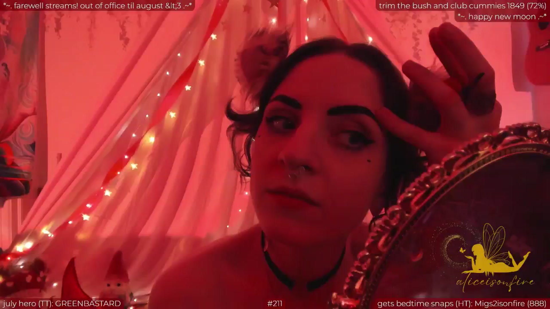 Gallery image thumbnail from aliceisonfire's myfreecams stream on, 07/07/2024, 12:34 image 19 of 20