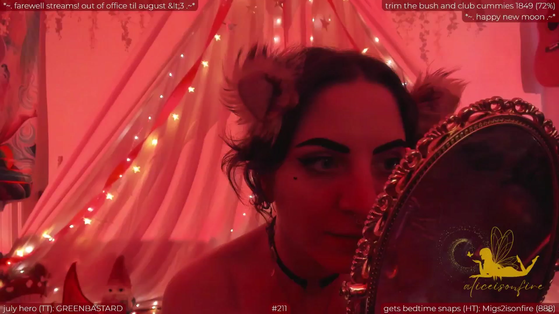 Gallery image thumbnail from aliceisonfire's myfreecams stream on, 07/07/2024, 12:34 image 20 of 20