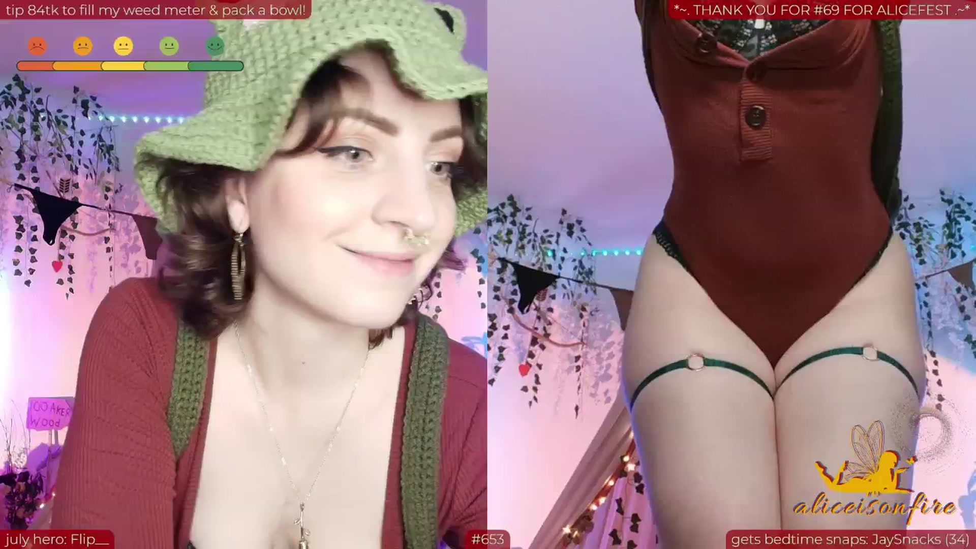 Gallery image thumbnail from aliceisonfire's myfreecams stream on, 07/04/2025, 05:40 image 8 of 20