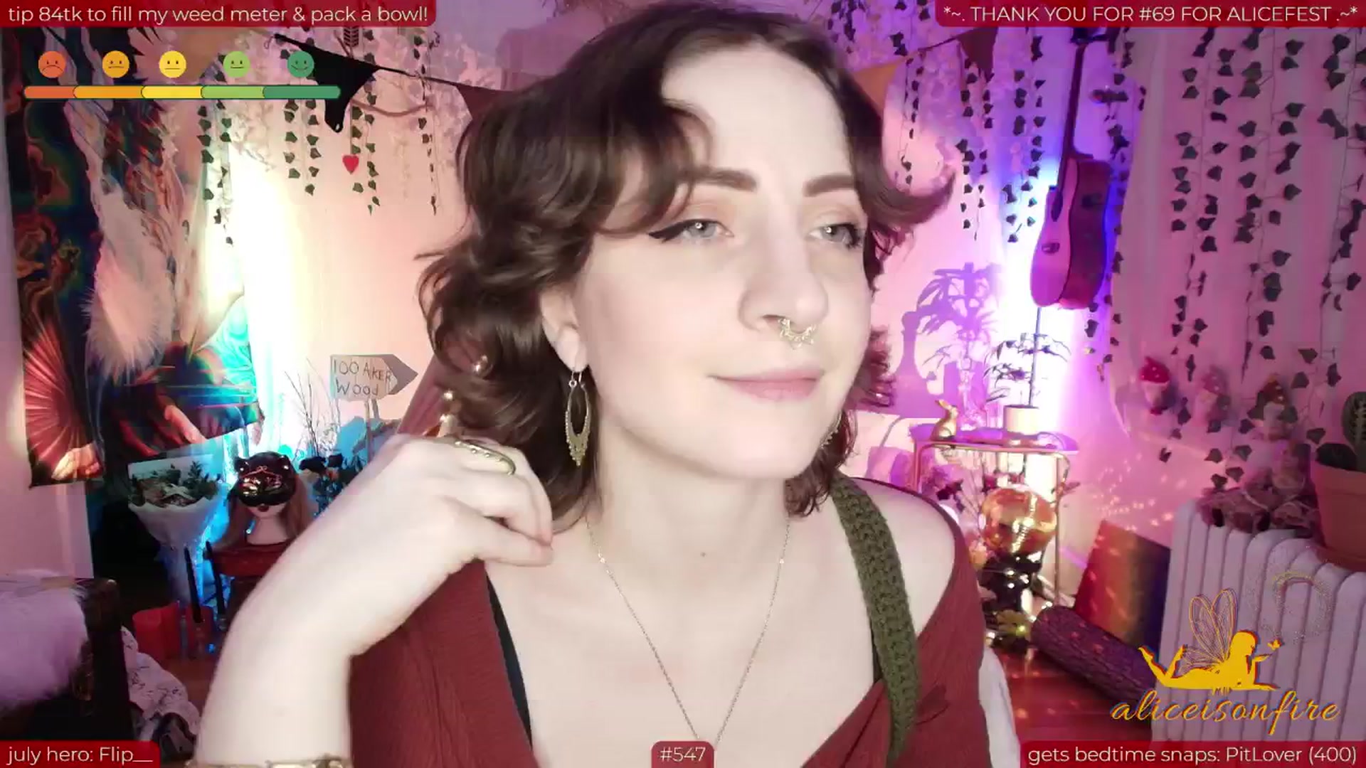 Gallery image thumbnail from aliceisonfire's myfreecams stream on, 07/04/2025, 05:58 image 8 of 20