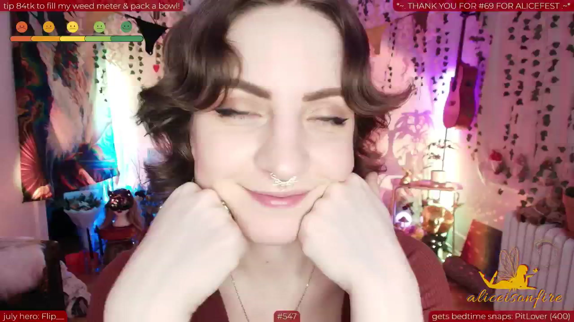 Gallery image thumbnail from aliceisonfire's myfreecams stream on, 07/04/2025, 05:58 image 20 of 20