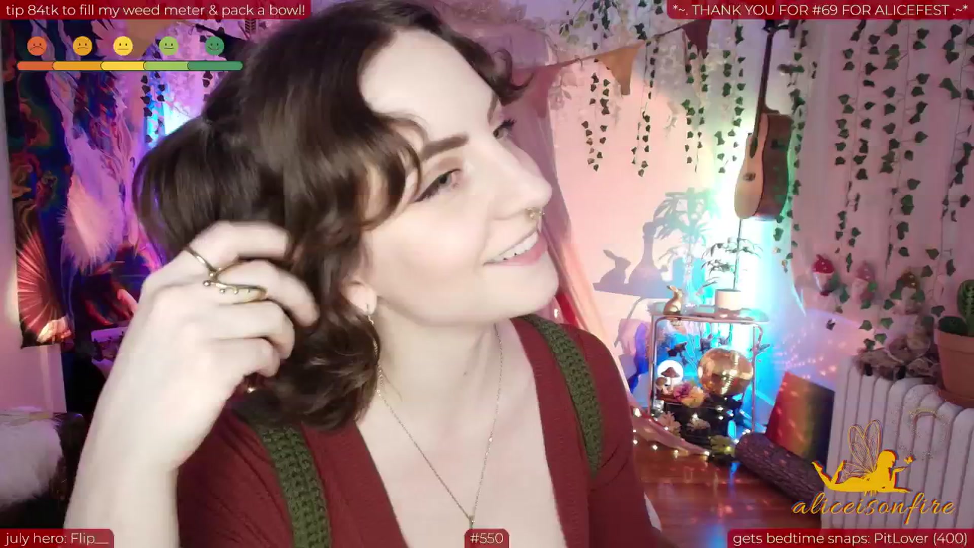 Gallery image thumbnail from aliceisonfire's myfreecams stream on, 07/04/2025, 05:58 image 1 of 20