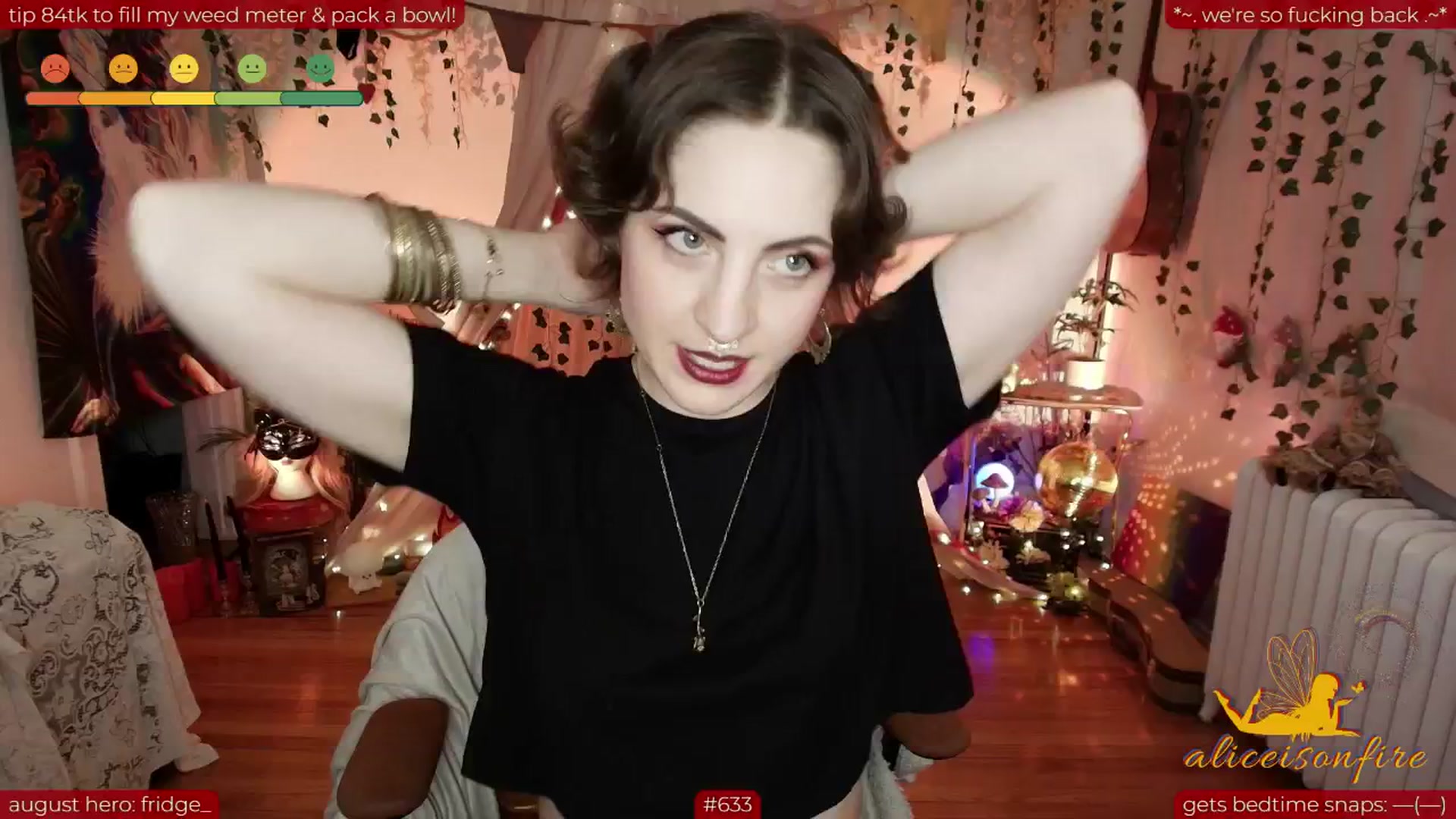 Gallery image thumbnail from aliceisonfire's myfreecams stream on, 08/07/2025, 09:27 image 3 of 20