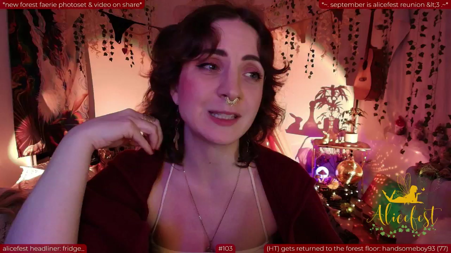 Gallery image thumbnail from aliceisonfire's myfreecams stream on, 09/21/2025, 09:04 image 12 of 20