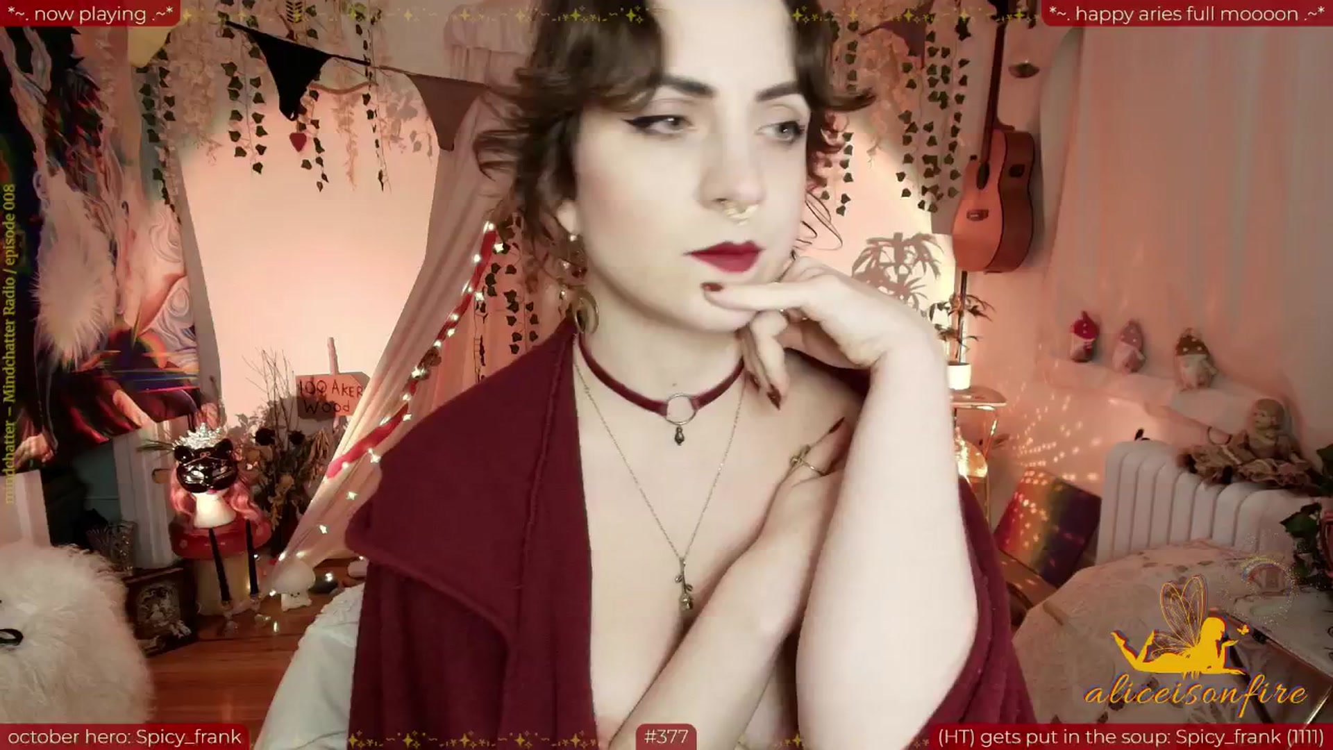Gallery image thumbnail from aliceisonfire's myfreecams stream on, 10/08/2025, 11:08 image 7 of 20
