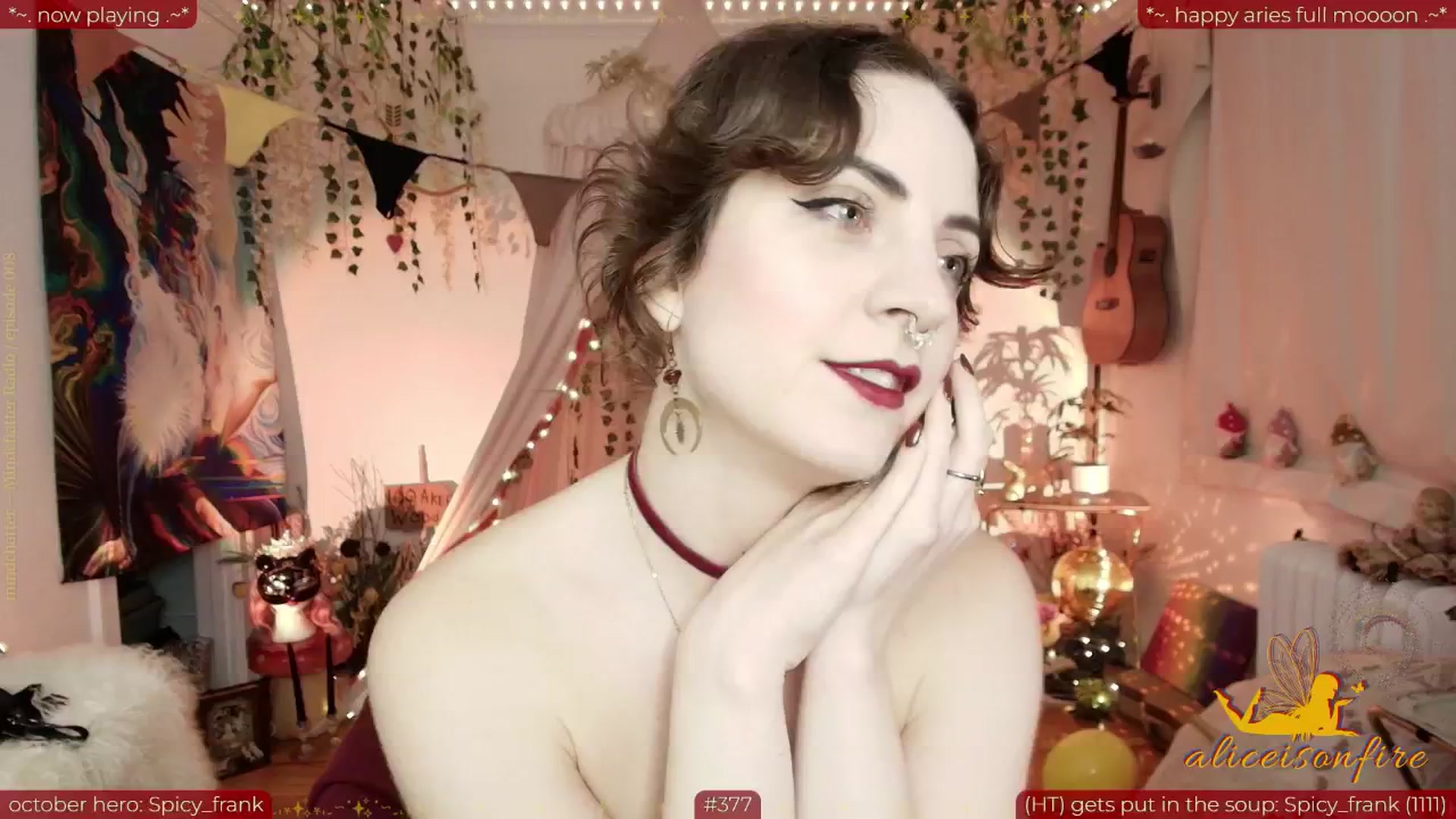 Gallery image thumbnail from aliceisonfire's myfreecams stream on, 10/08/2025, 11:08 image 3 of 20