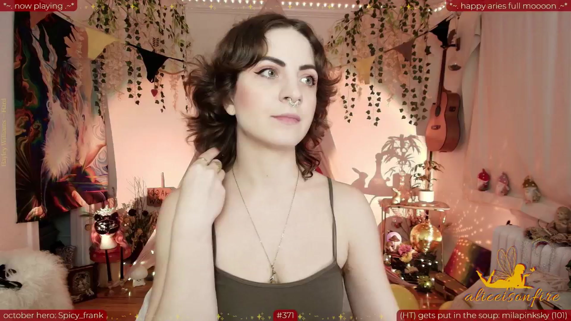 Gallery image thumbnail from aliceisonfire's myfreecams stream on, 10/09/2025, 09:27 image 1 of 20