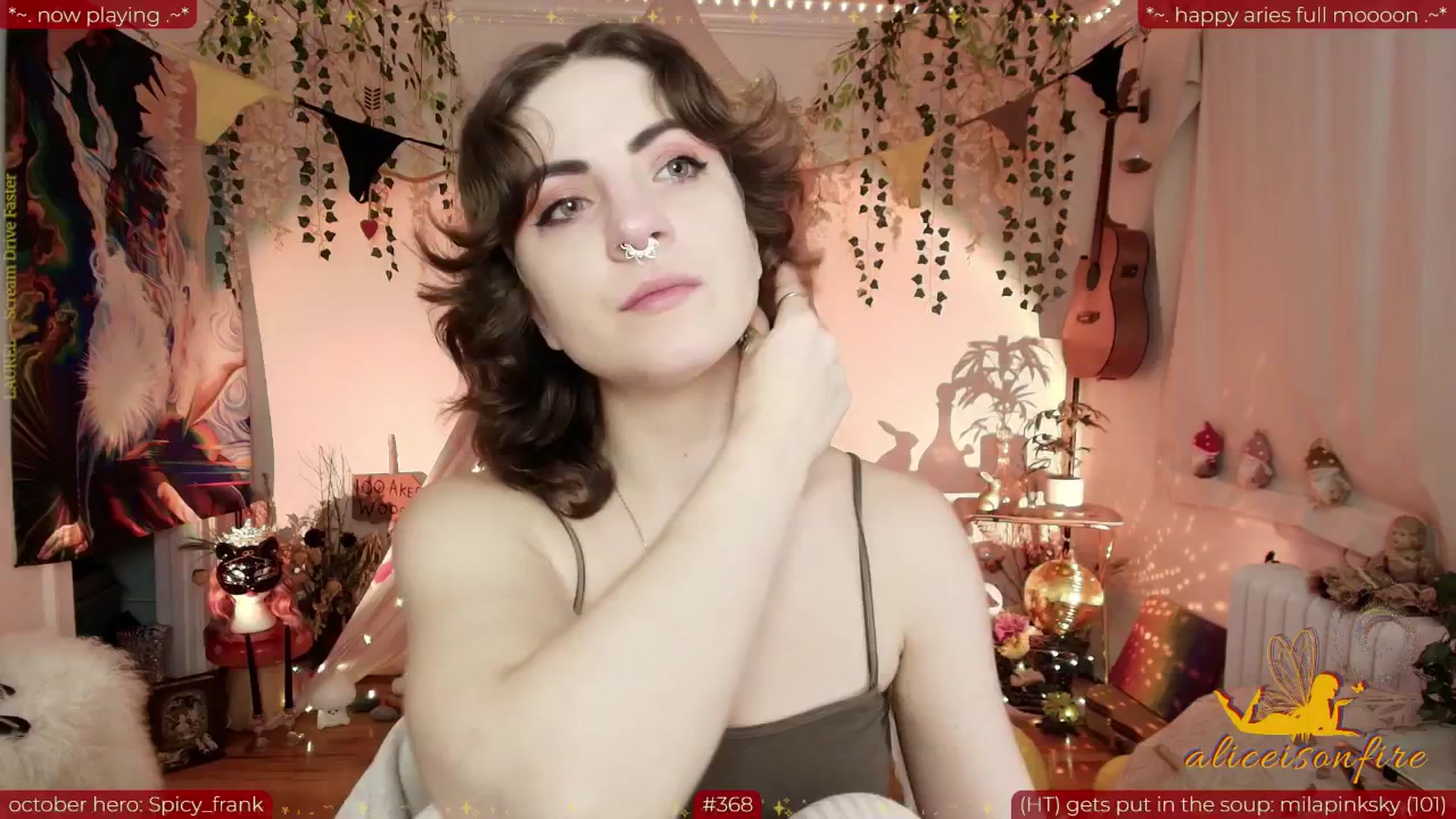 Gallery image thumbnail from aliceisonfire's myfreecams stream on, 10/09/2025, 09:27 image 6 of 20