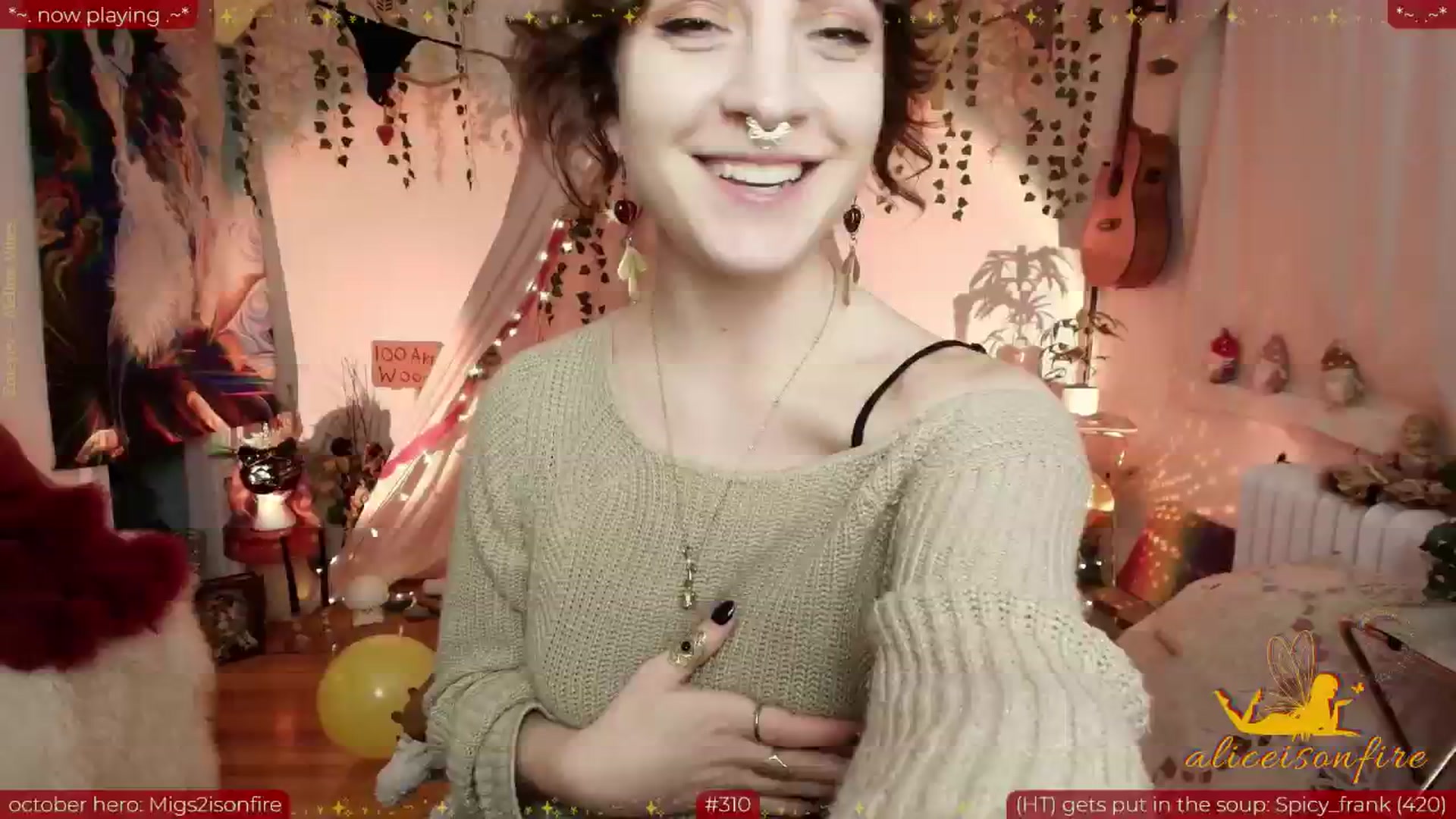 Gallery image thumbnail from aliceisonfire's myfreecams stream on, 10/13/2025, 05:58 image 18 of 20