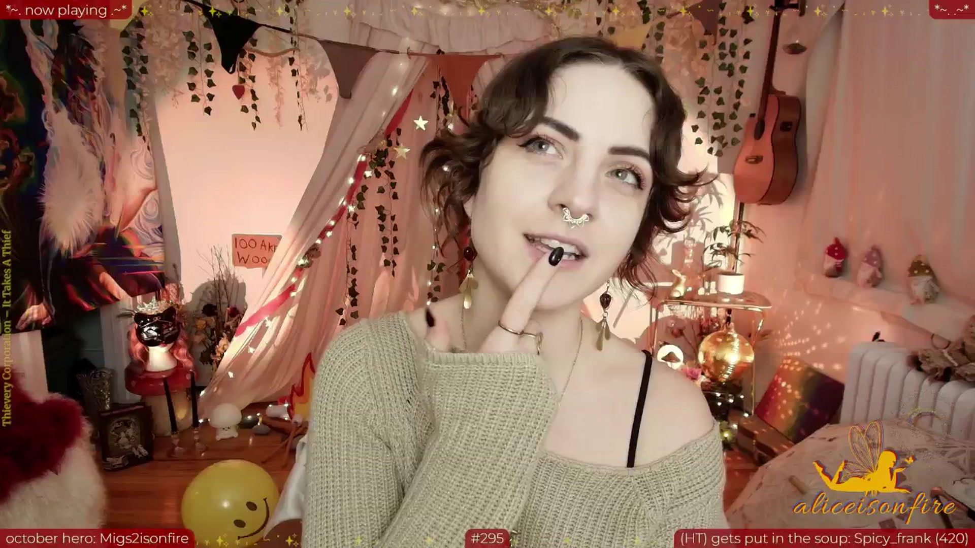 Gallery image thumbnail from aliceisonfire's myfreecams stream on, 10/13/2025, 11:14 image 2 of 20