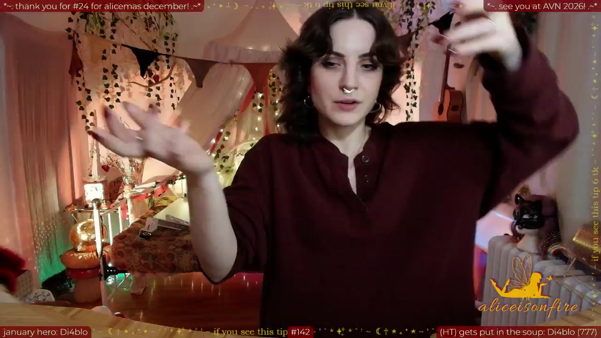 Gallery image thumbnail from aliceisonfire's myfreecams stream on, 01/16/2026, 12:53 image 20 of 20
