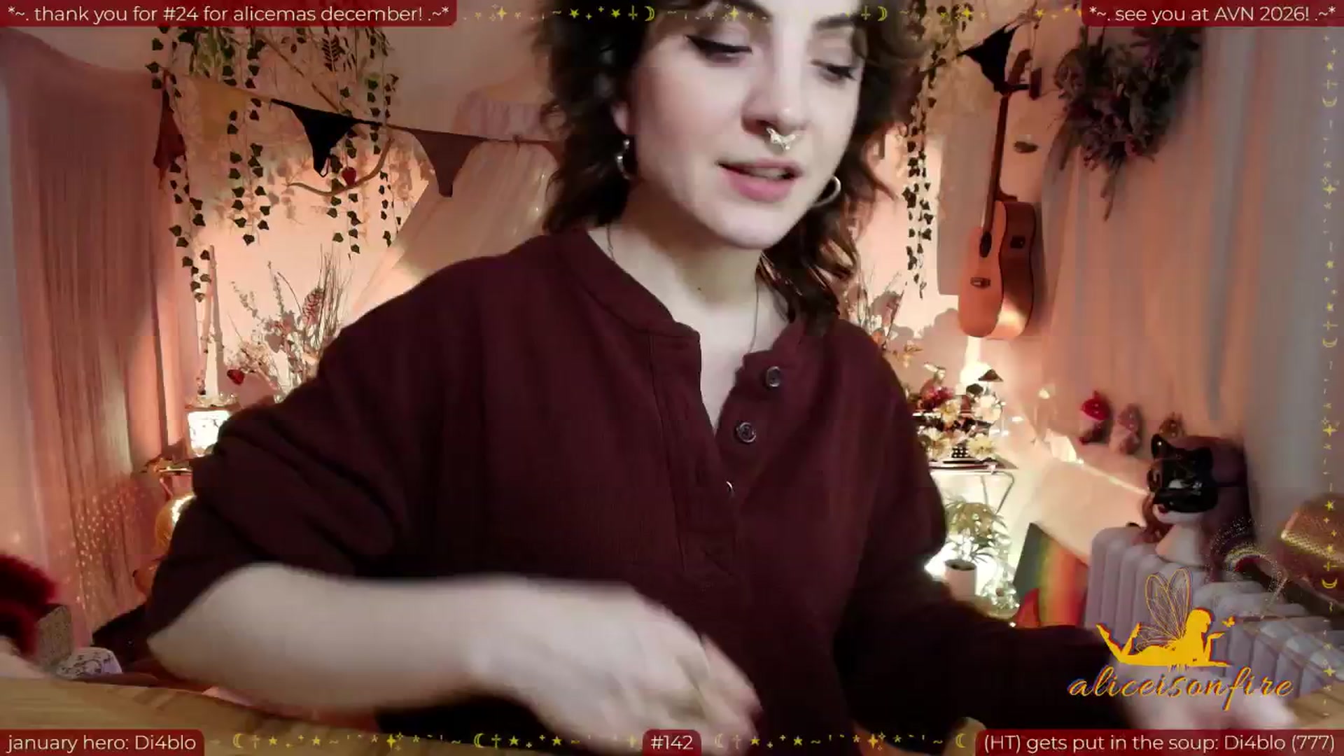 Gallery image thumbnail from aliceisonfire's myfreecams stream on, 01/16/2026, 12:53 image 19 of 20