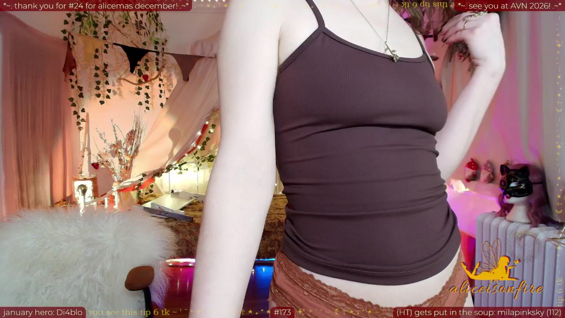 Gallery image thumbnail from aliceisonfire's myfreecams stream on, 01/18/2026, 06:15 image 7 of 20
