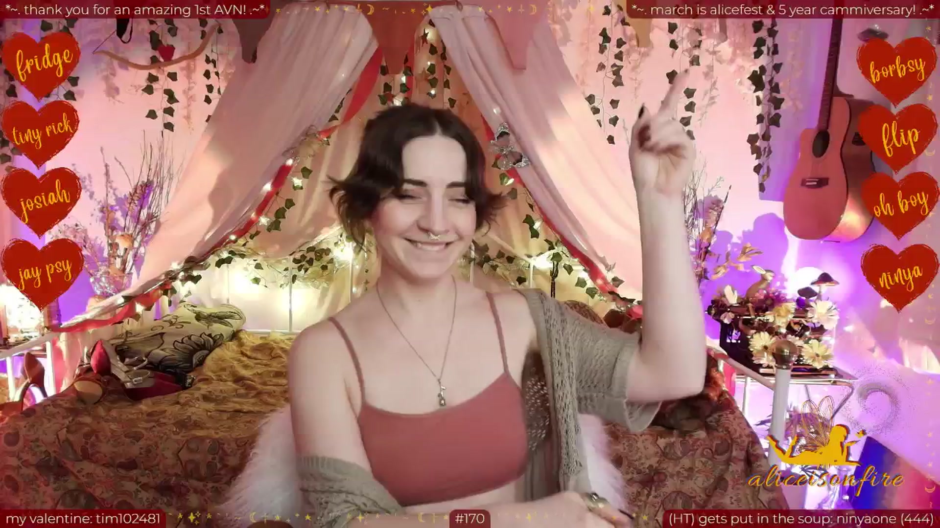 Gallery image thumbnail from aliceisonfire's myfreecams stream on, 02/16/2026, 13:20 image 9 of 20