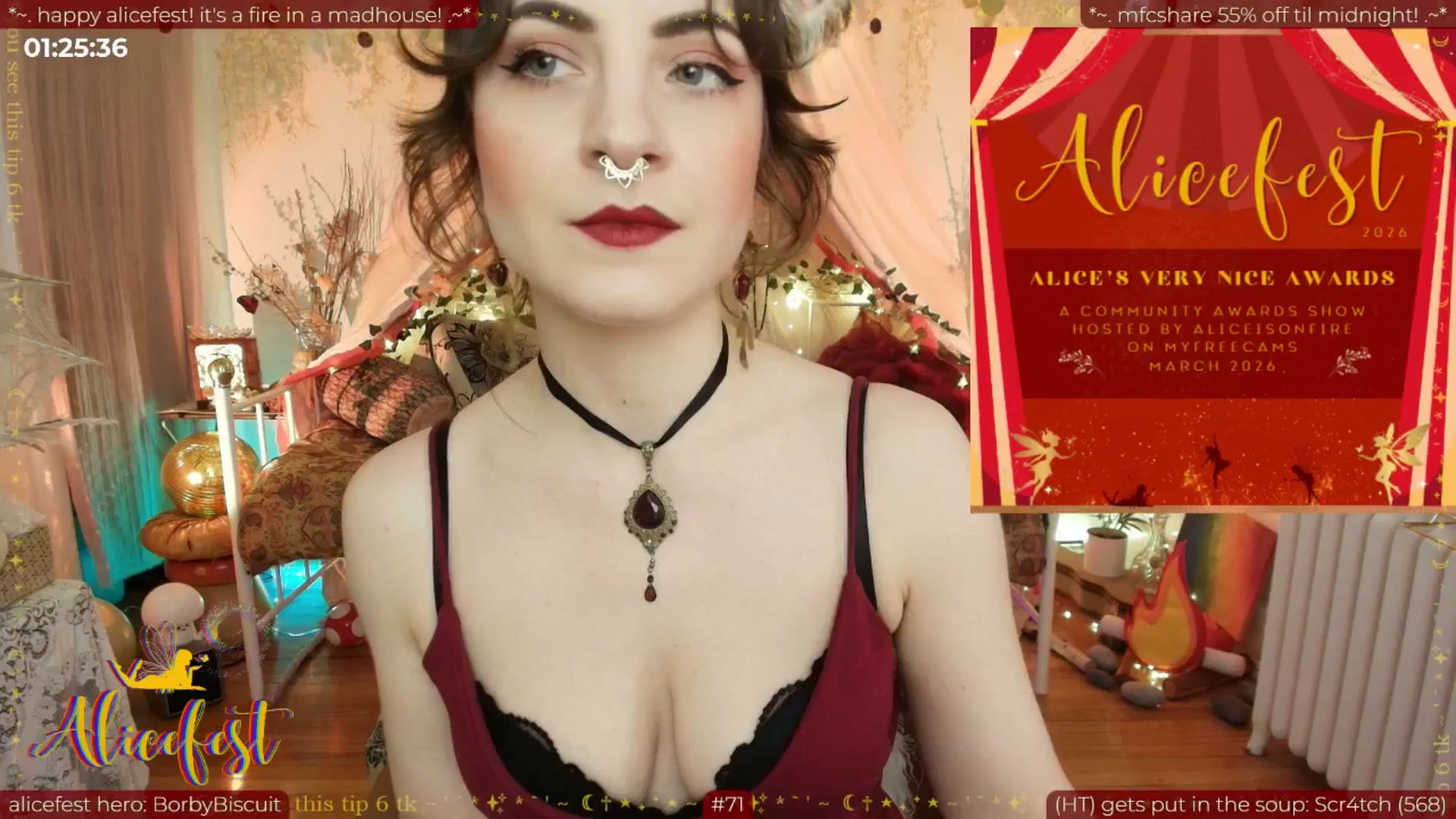 Gallery image thumbnail from aliceisonfire's myfreecams stream on, 04/01/2026, 09:15 image 3 of 20