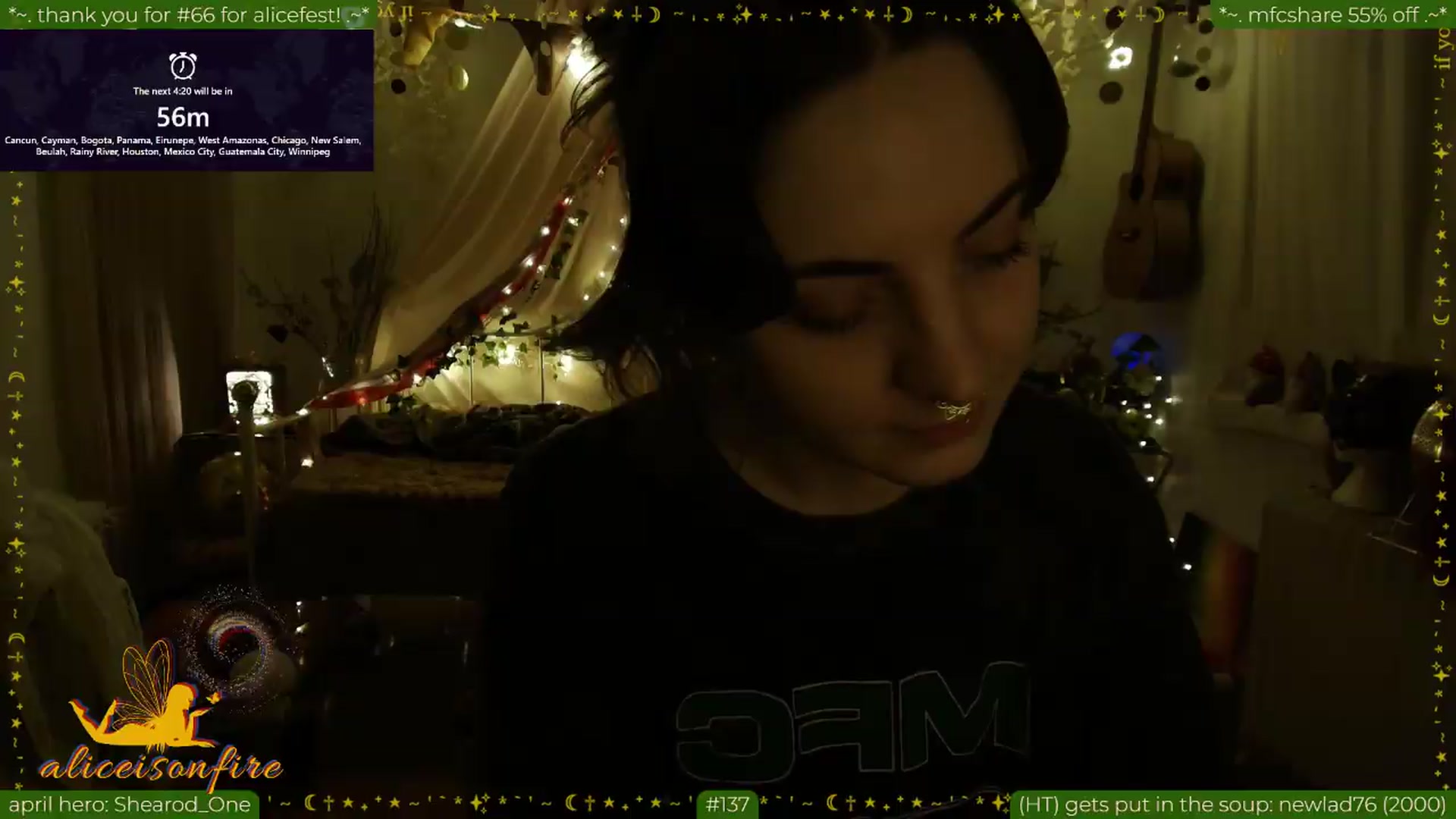 Gallery image thumbnail from aliceisonfire's myfreecams stream on, 04/23/2026, 10:53 image 1 of 20