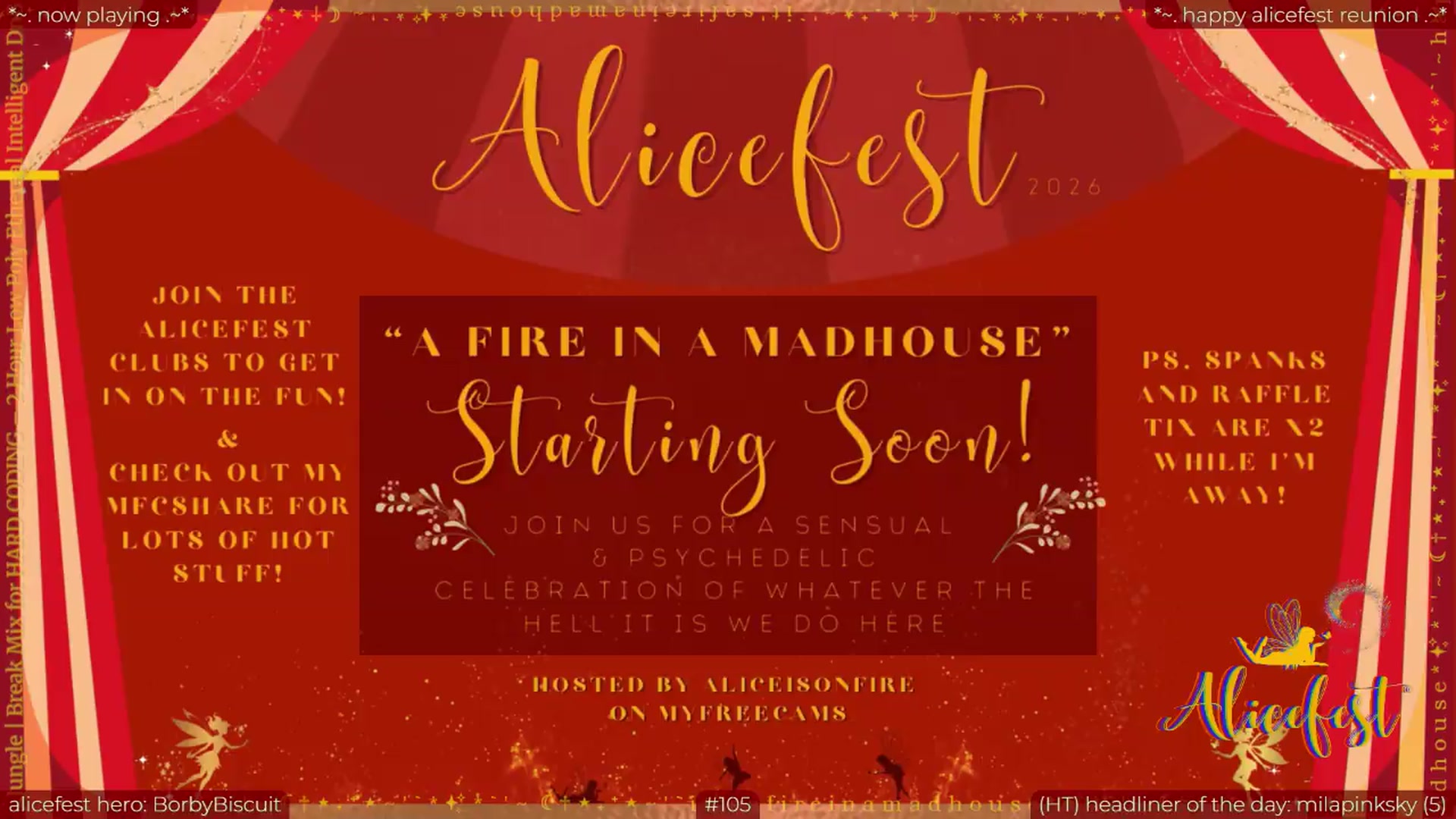 Gallery image thumbnail from aliceisonfire's myfreecams stream on, 06/25/2026, 08:43 image 3 of 20