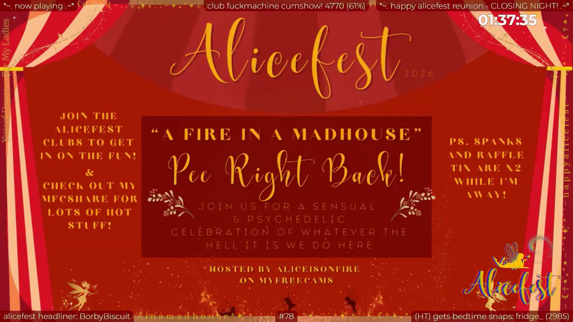 Gallery image thumbnail from aliceisonfire's myfreecams stream on, 07/01/2026, 07:28 image 10 of 20