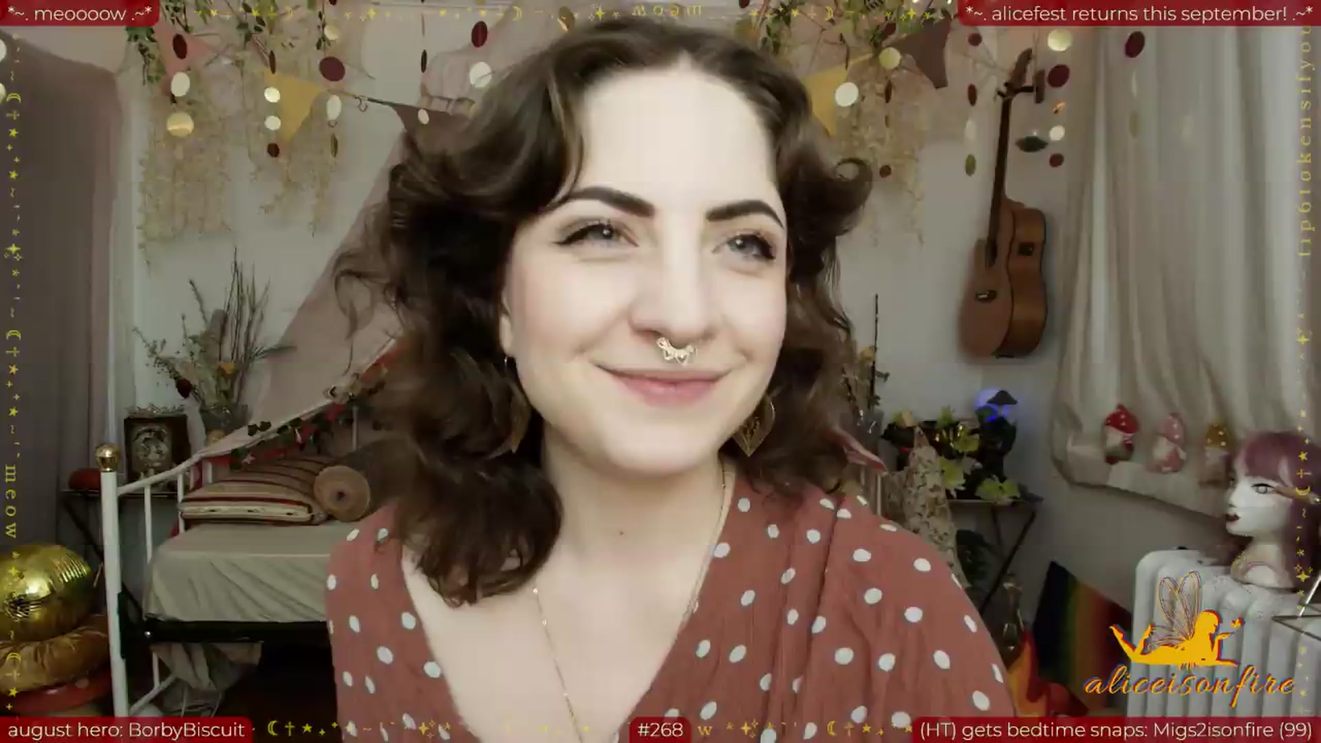 Gallery image thumbnail from aliceisonfire's myfreecams stream on, 08/25/2026, 07:33 image 1 of 20