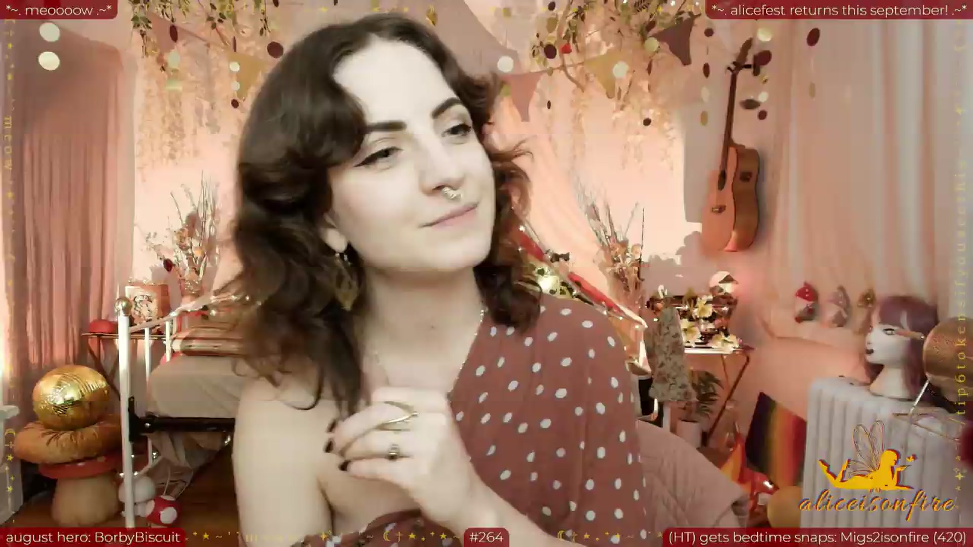 Gallery image thumbnail from aliceisonfire's myfreecams stream on, 08/25/2026, 07:33 image 9 of 20