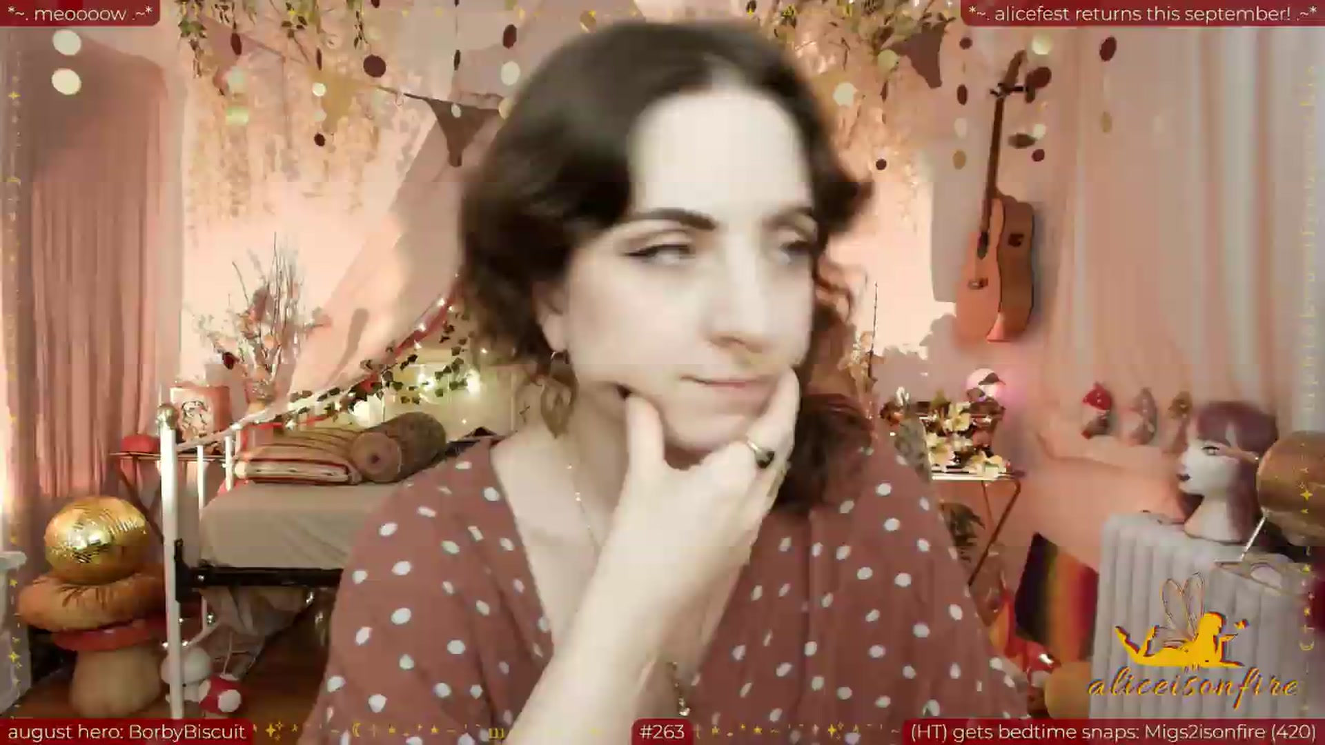 Gallery image thumbnail from aliceisonfire's myfreecams stream on, 08/25/2026, 07:33 image 5 of 20