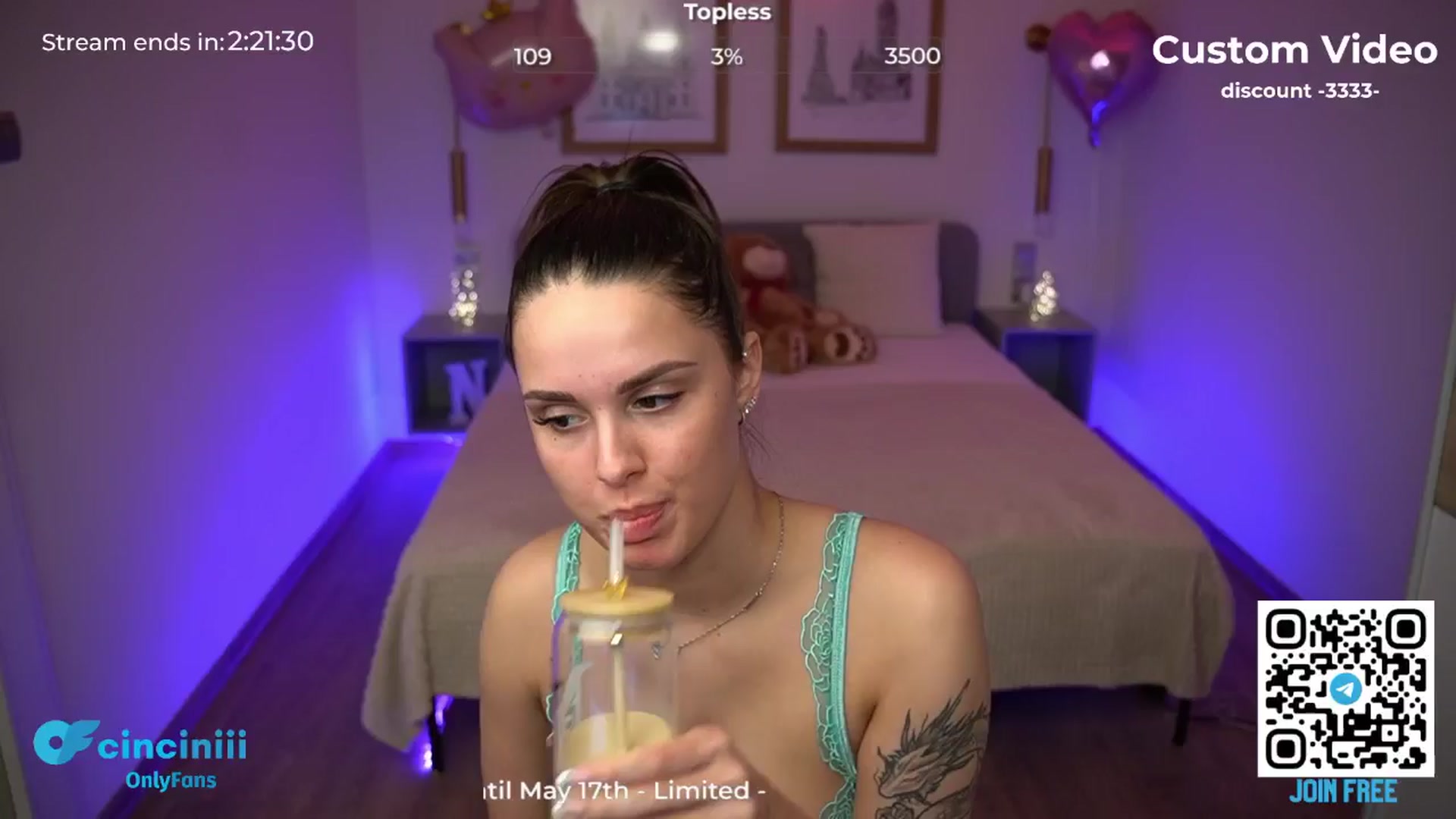 Gallery image thumbnail from cinnabellee's myfreecams stream on, 05/03/2024, 19:15 image 13 of 20