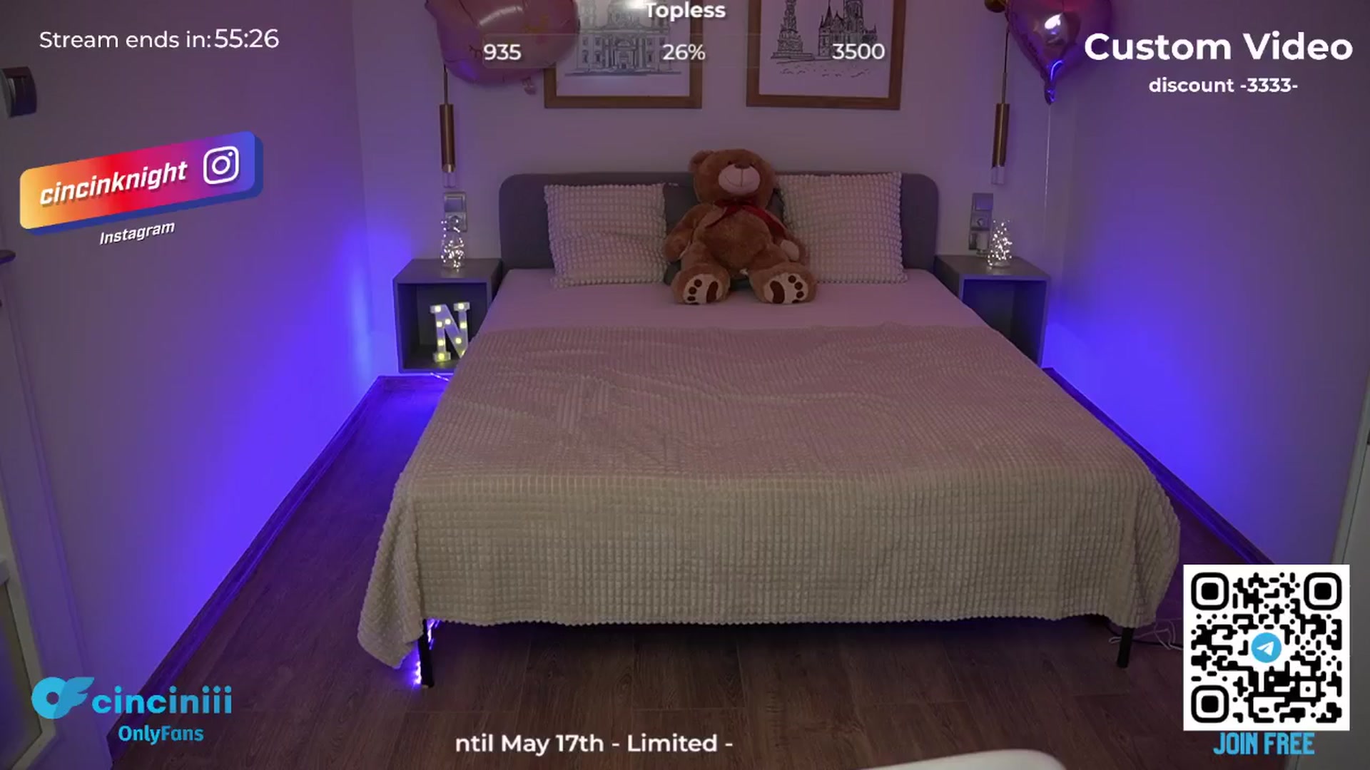 Gallery image thumbnail from cinnabellee's myfreecams stream on, 05/03/2024, 21:14 image 1 of 20