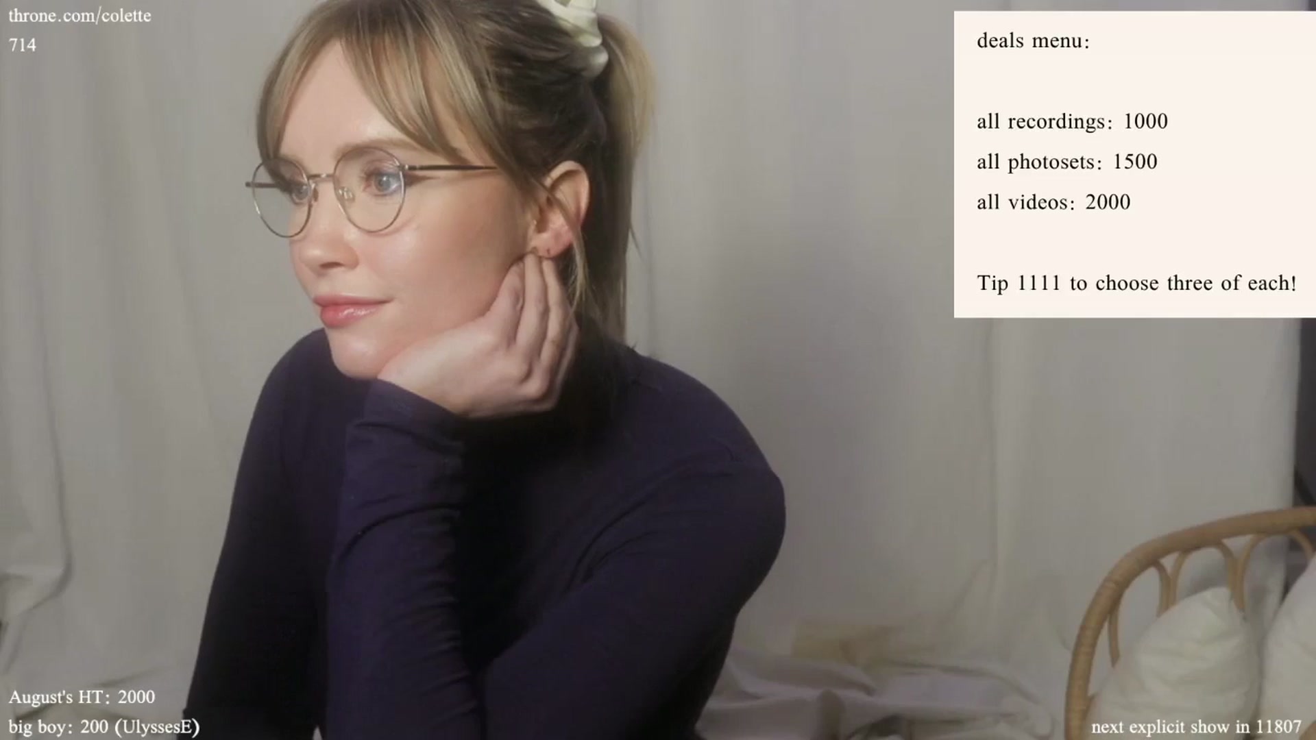 Gallery image thumbnail from coletteclaude's myfreecams stream on, 08/15/2024, 20:03 image 8 of 20