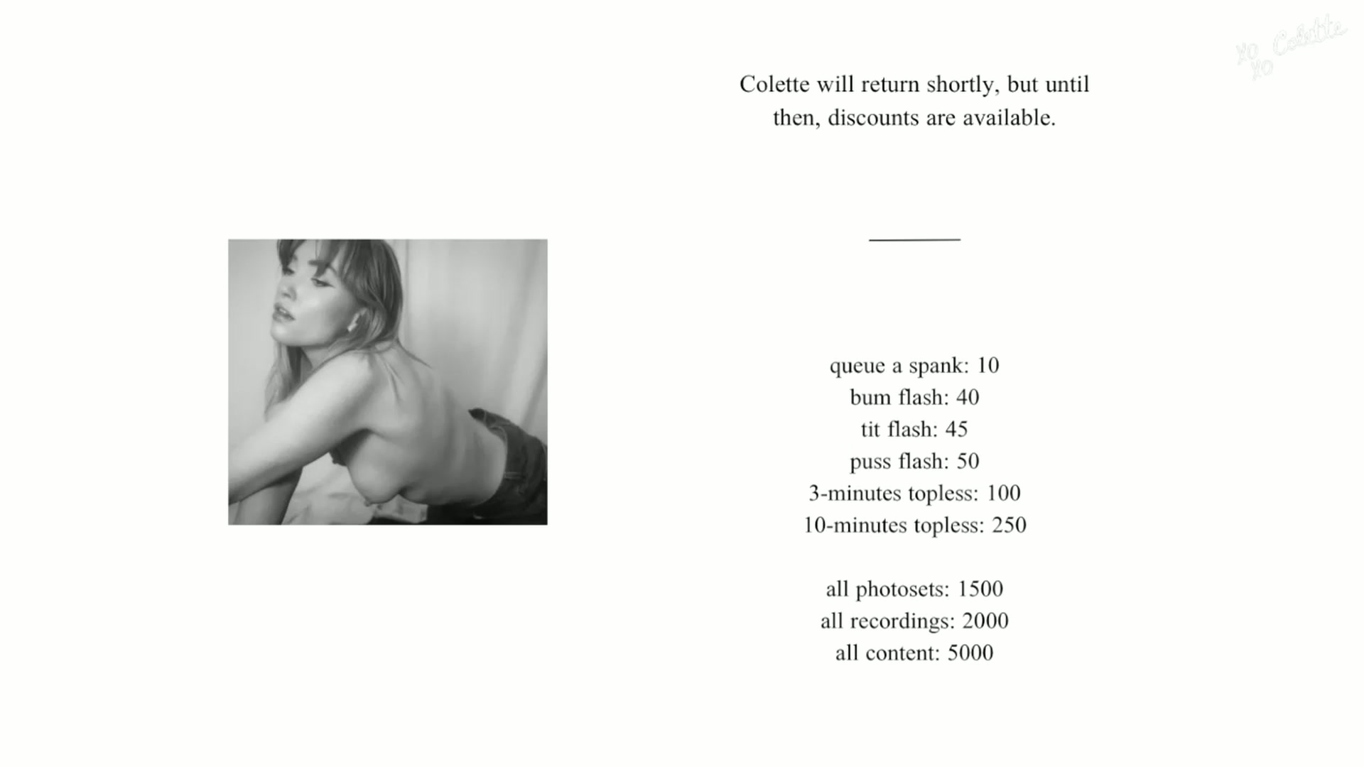Gallery image thumbnail from coletteclaude's myfreecams stream on, 10/14/2024, 19:23 image 15 of 20