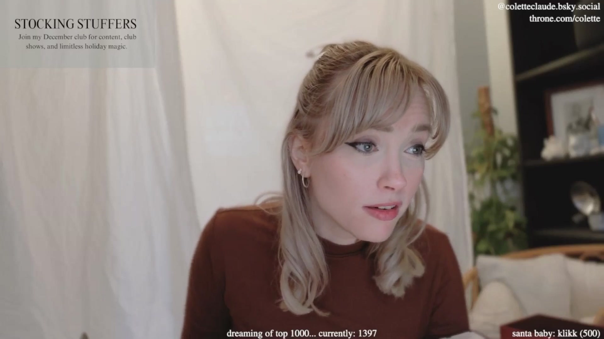 Gallery image thumbnail from coletteclaude's myfreecams stream on, 12/03/2024, 21:08 image 9 of 20