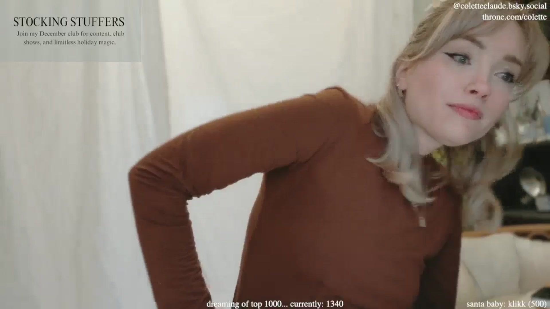 Gallery image thumbnail from coletteclaude's myfreecams stream on, 12/03/2024, 21:08 image 12 of 20