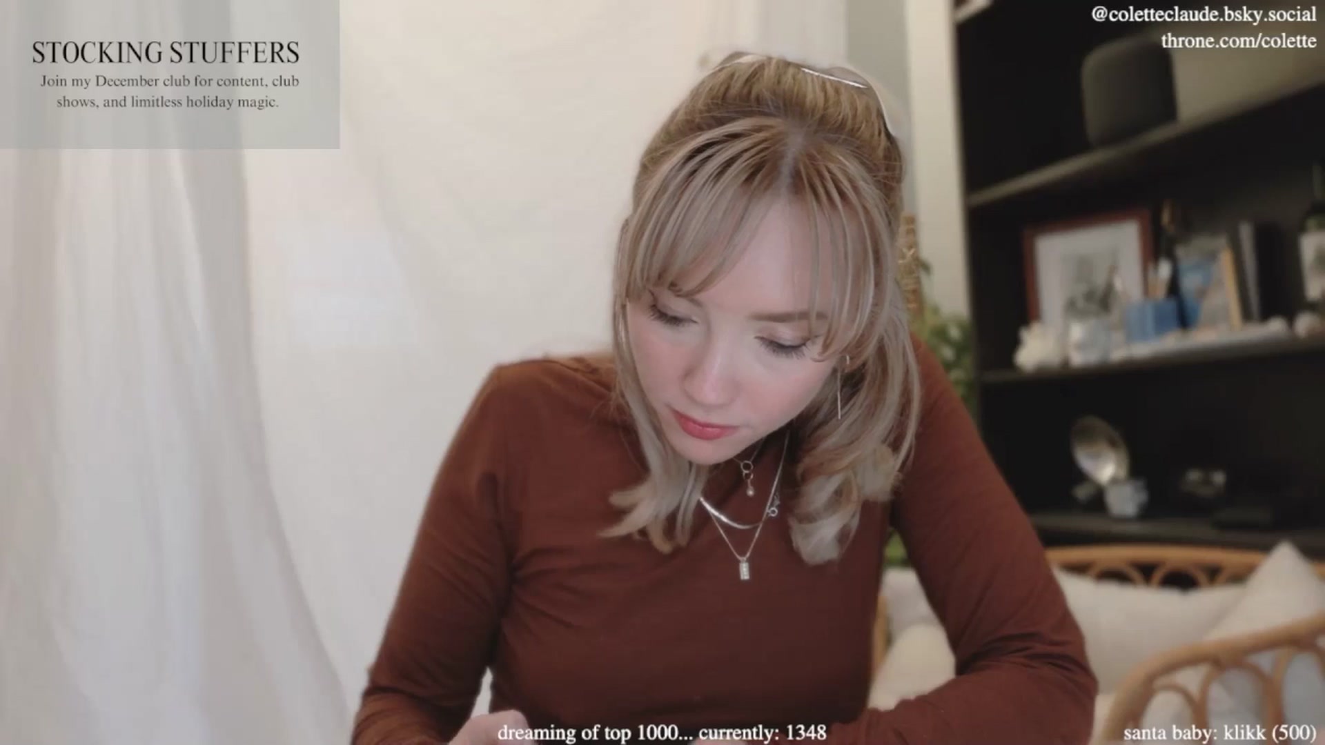 Gallery image thumbnail from coletteclaude's myfreecams stream on, 12/03/2024, 21:08 image 15 of 20